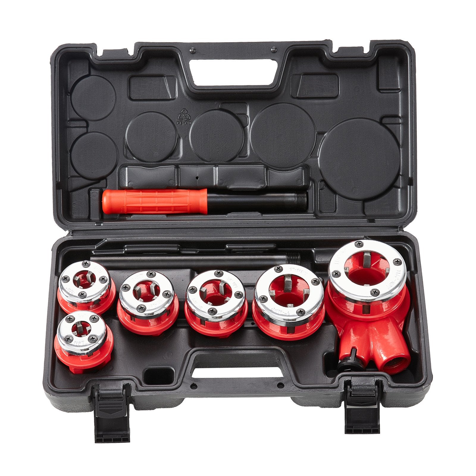 Ratchet Pipe Threader Kit 1/4"–1-1/4" NPT, 6PCS Dies with Case for Metal Pipes