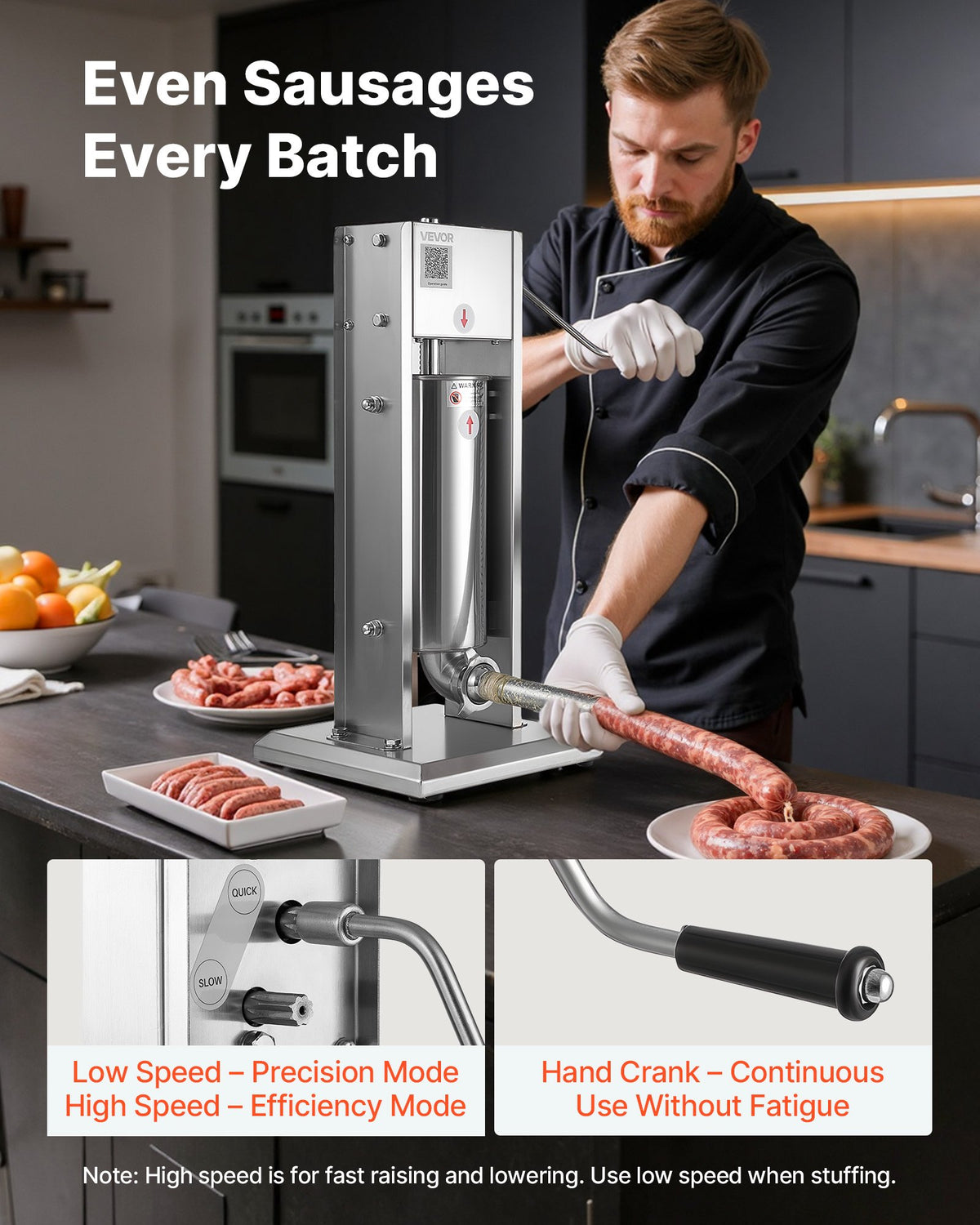 5L Manual Sausage Stuffer Stainless Steel Meat Filling Machine