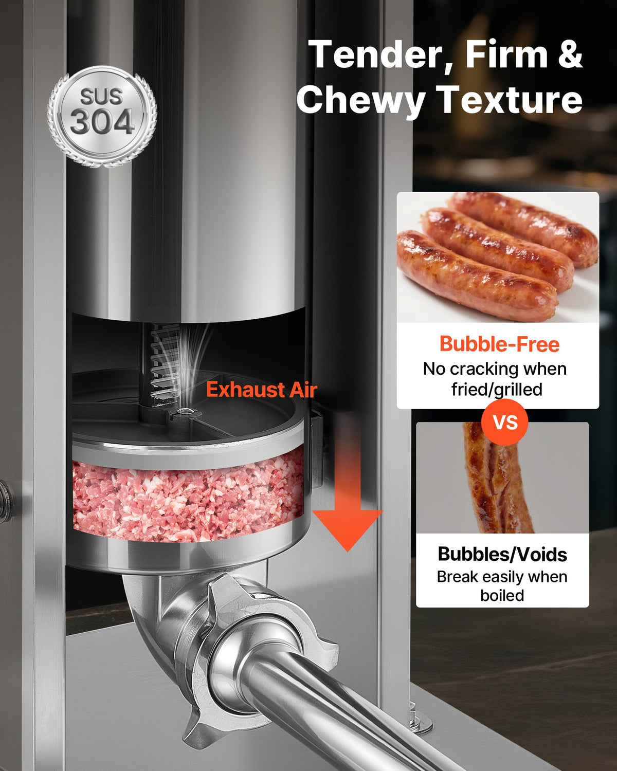 5L Manual Sausage Stuffer Stainless Steel Meat Filling Machine