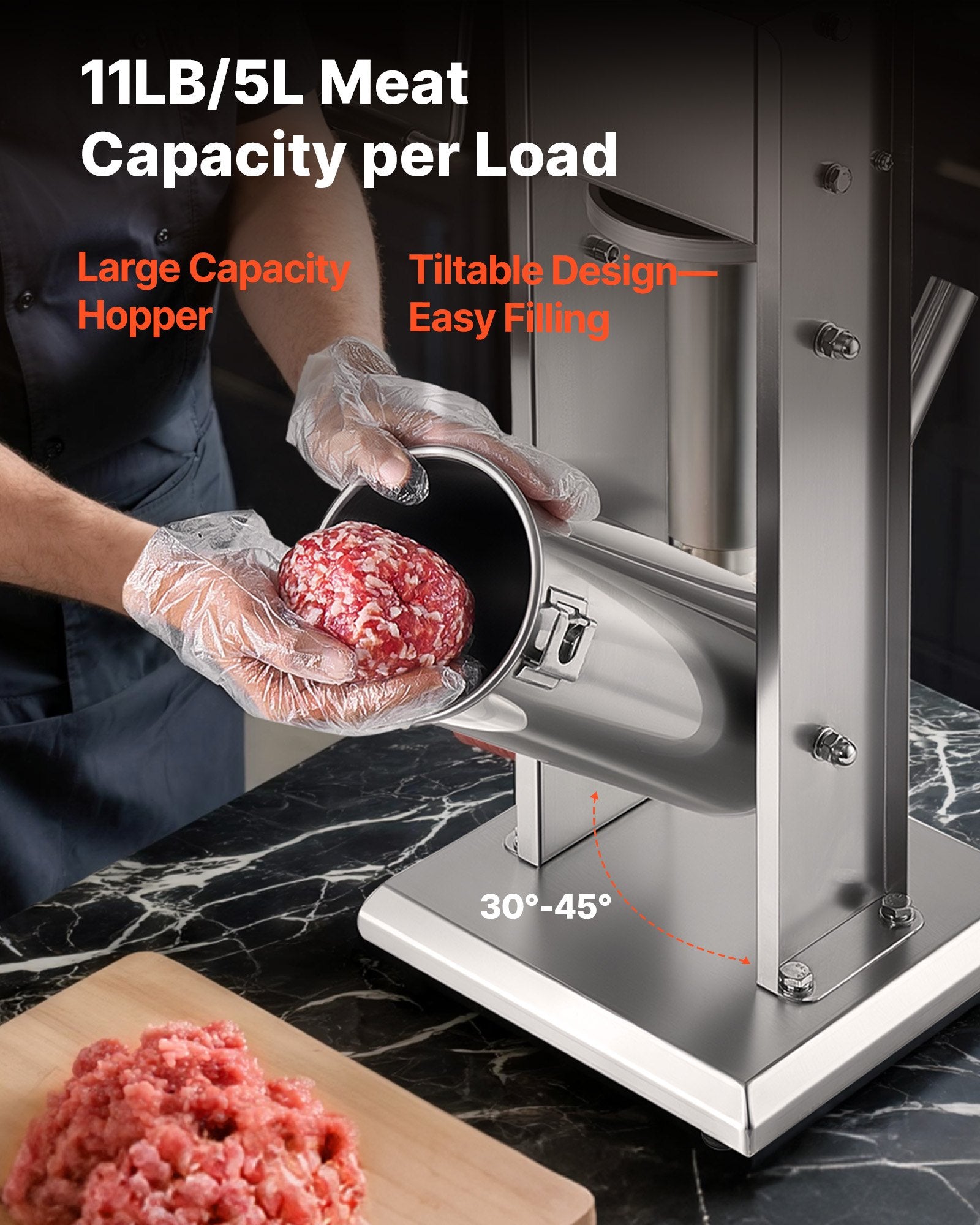 5L Manual Sausage Stuffer Stainless Steel Meat Filling Machine