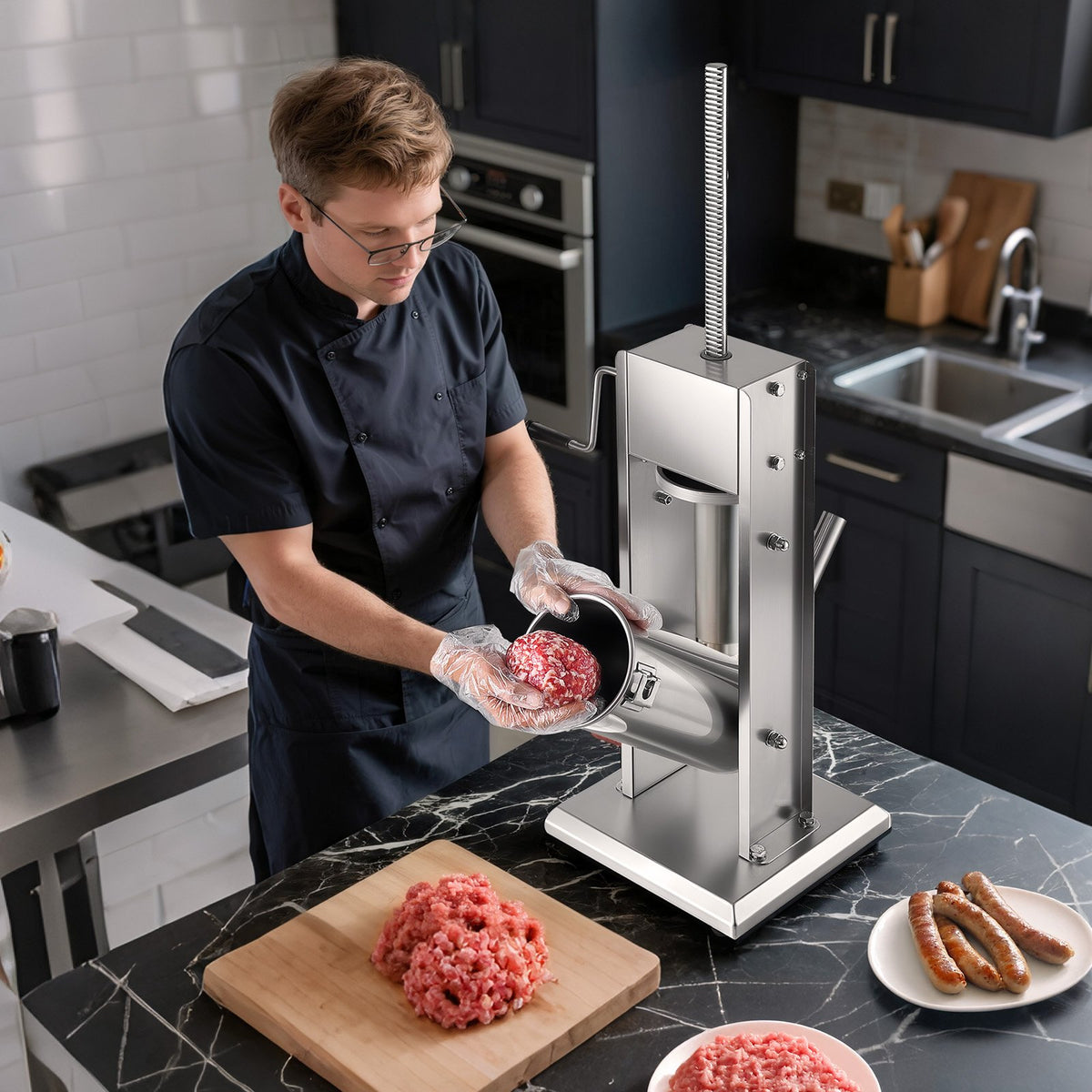 5L Manual Sausage Stuffer Stainless Steel Meat Filling Machine