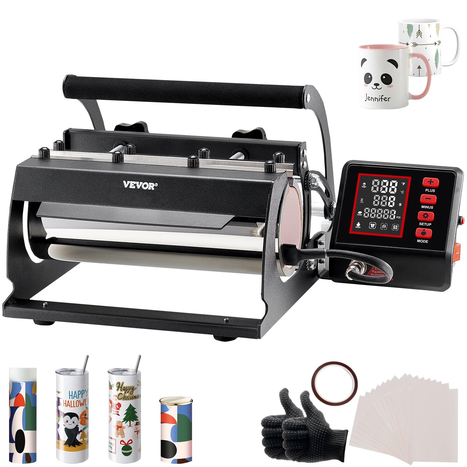 Tumbler Heat Press Machine 11-30oz Mug Press for Sublimation Cups, Black