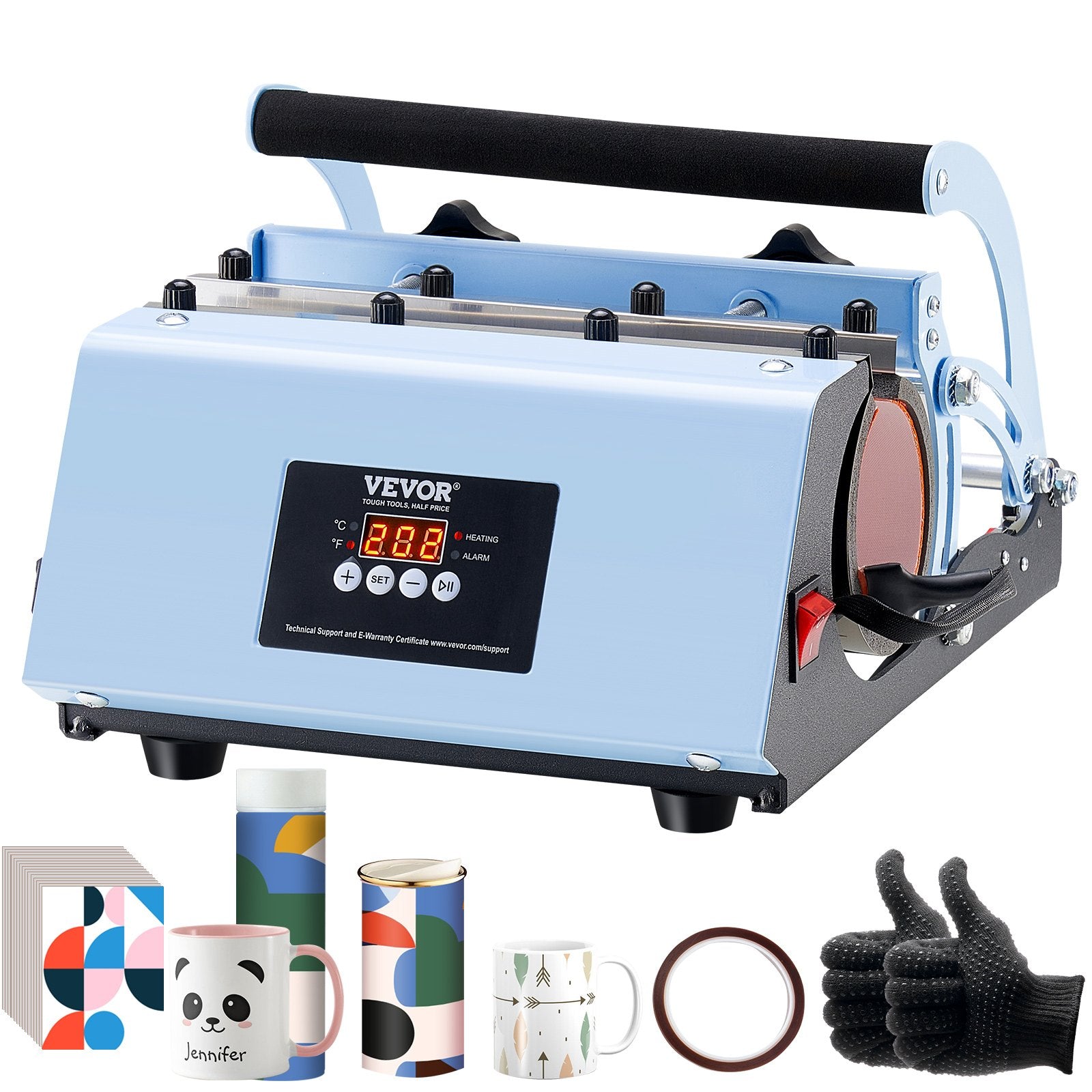 Tumbler Heat Press Machine 11-30oz Mug Press Blue Sublimation Cups