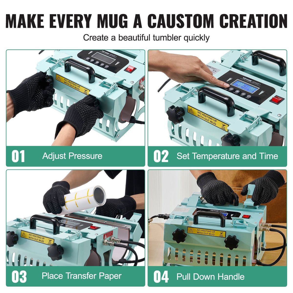 2-Station Tumbler Heat Press Machine 11-30oz Mug Press for Sublimation Cups