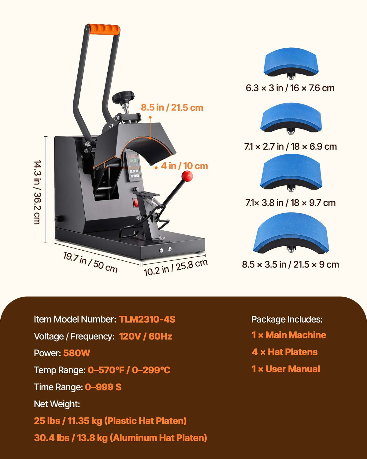 Hat Heat Press Cap Heat Press Machine 4 Heating Pads Sublimation Transfer