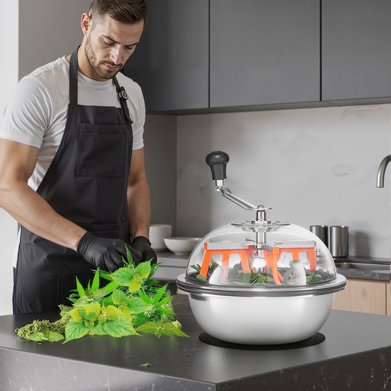 Bud Leaf Bowl Trimmer 335mm Manual Stainless Steel Blades Wet & Dry Use