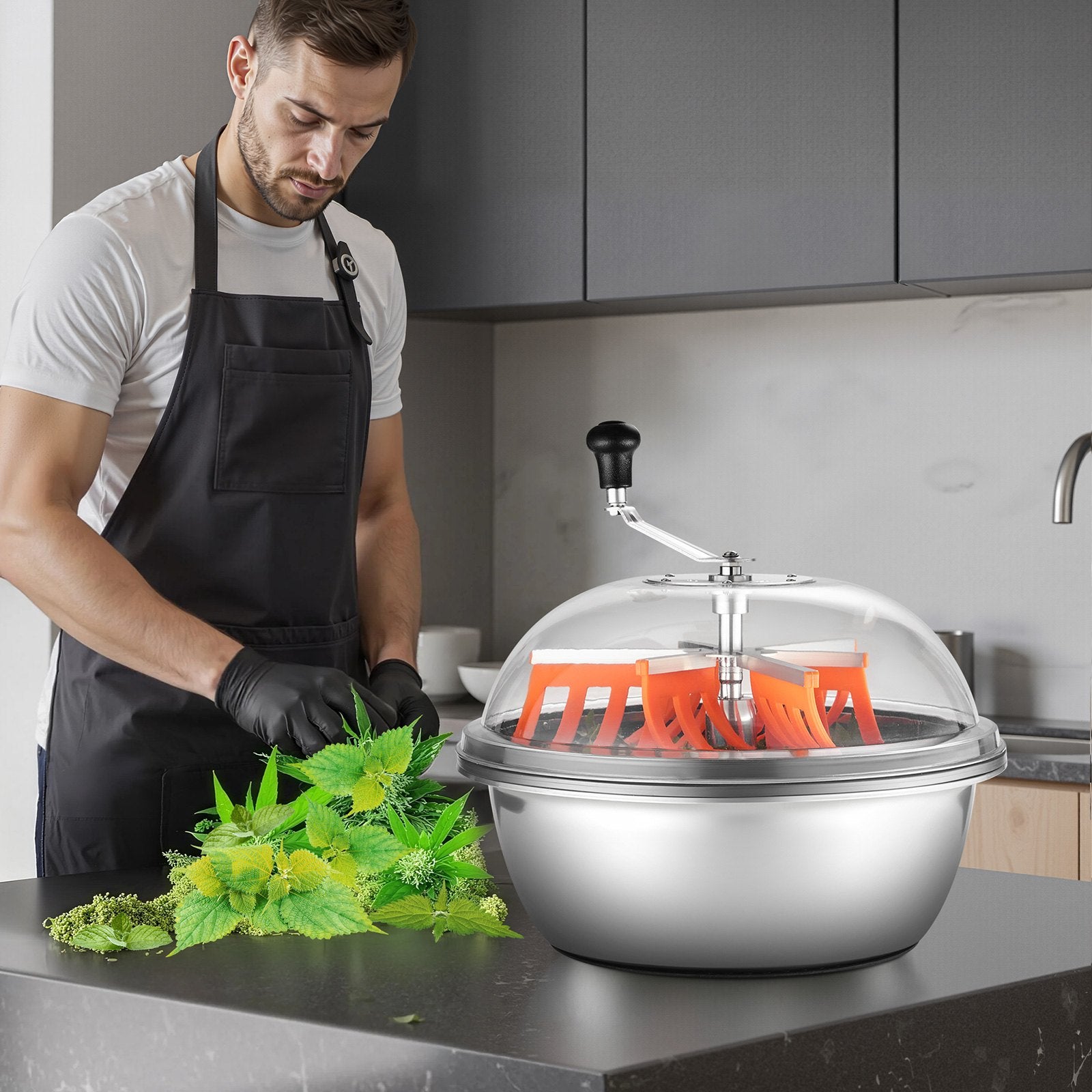 Bud Leaf Bowl Trimmer 490mm Manual Stainless Steel Blade Wet Dry Cutting Machine
