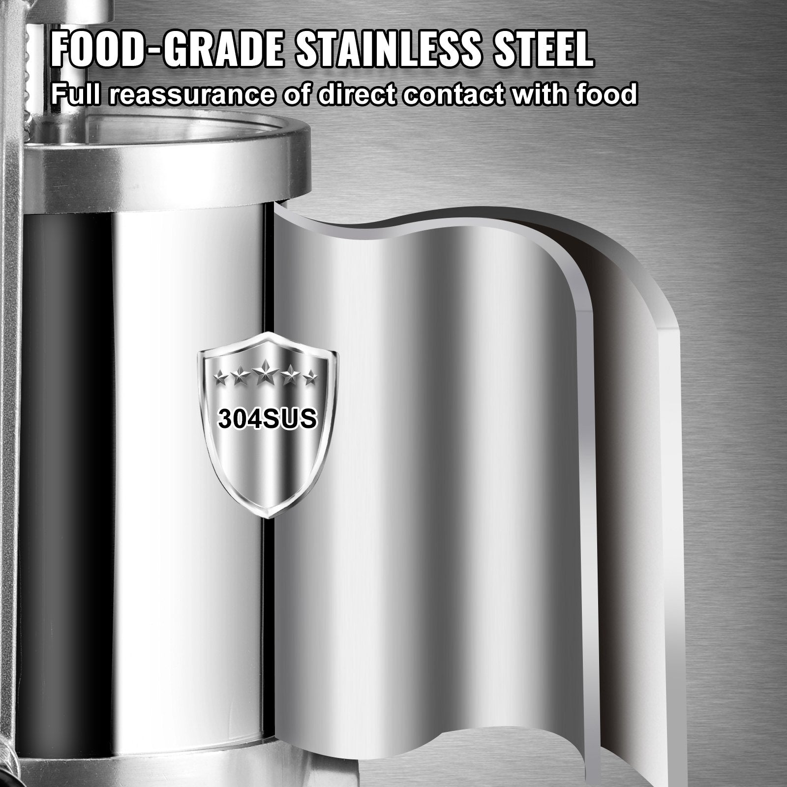 Sausage Stuffer 2.5lbs/1.5L Vertical Stainless Steel Stuffer 3 Tubes Crank