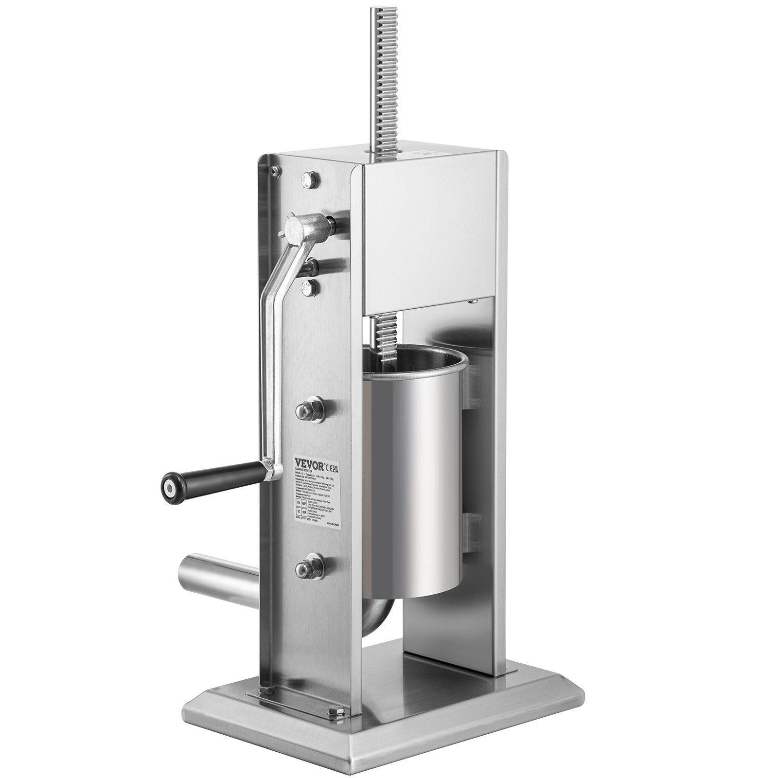 Manual Sausage Stuffer 5lbs/3L Two-Speed Stainless Steel with 4 Tubes