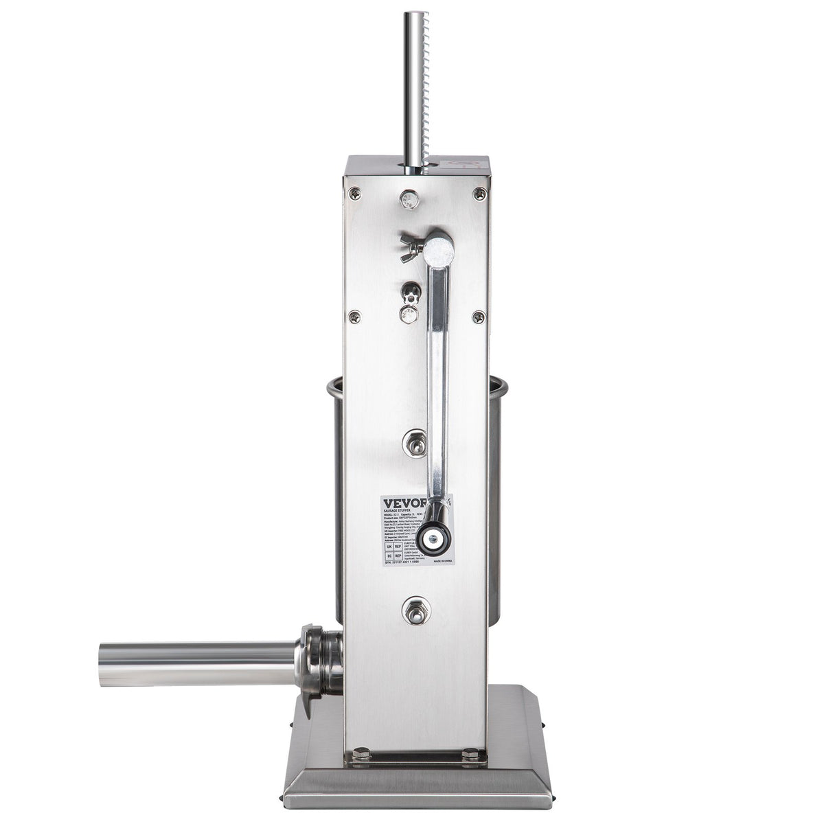 Manual Sausage Stuffer 5lbs/3L Two-Speed Stainless Steel with 4 Tubes