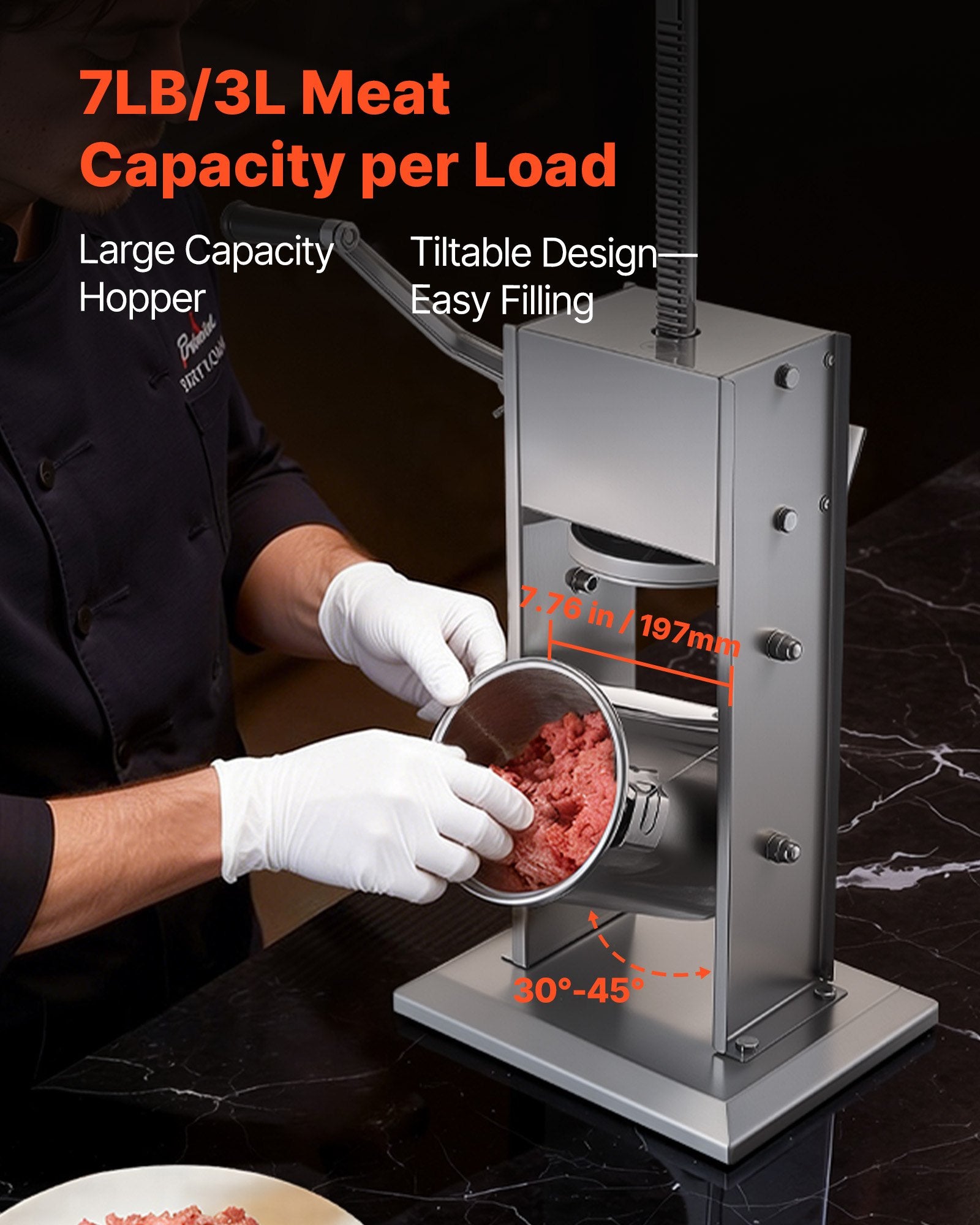 Heavy Duty Manual Vertical Sausage Stuffer Dual Speed Meat Filler Machine