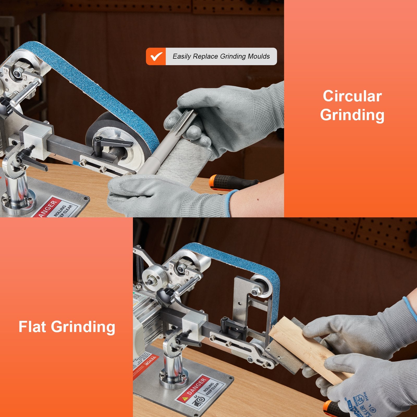 550W Variable Speed 30 x 1 Inch Belt Grinder Sander with Sanding Belts