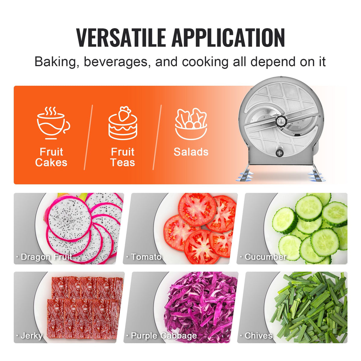 Manual Vegetable Fruit Slicer 0-0.5"/0-12mm Adjustable Stainless Steel 2 Blades