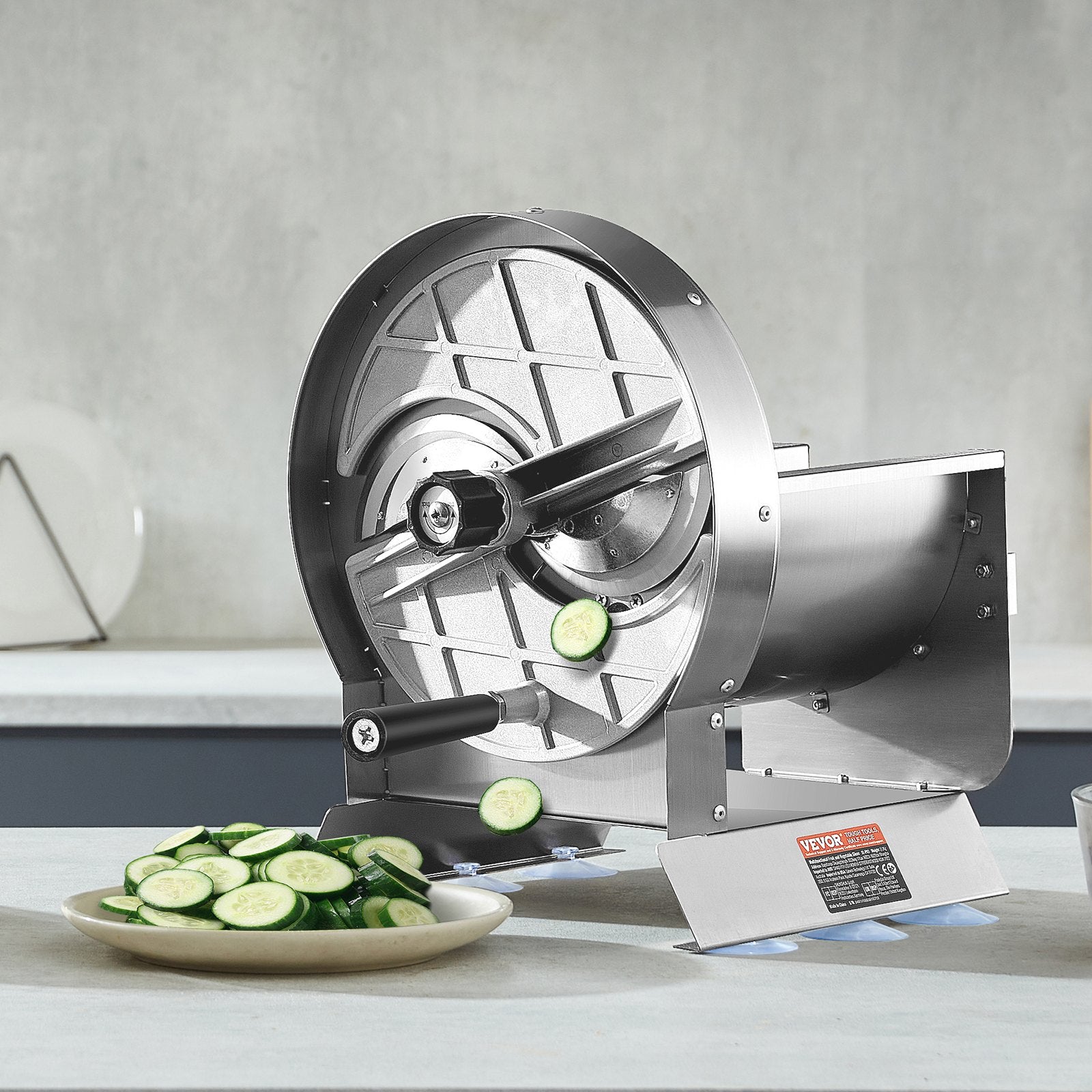 Manual Vegetable Fruit Slicer 0-0.5"/0-12mm Adjustable Stainless Steel 2 Blades