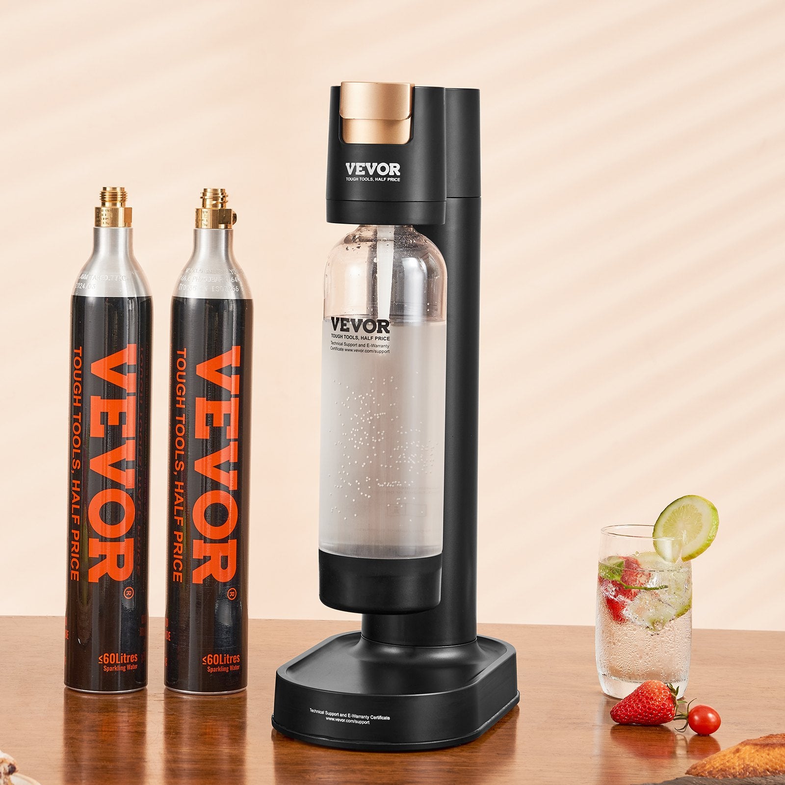 Sparkling Water Maker Soda Machine Home Carbonating Kit with 1L PET Bottle 2 CO2