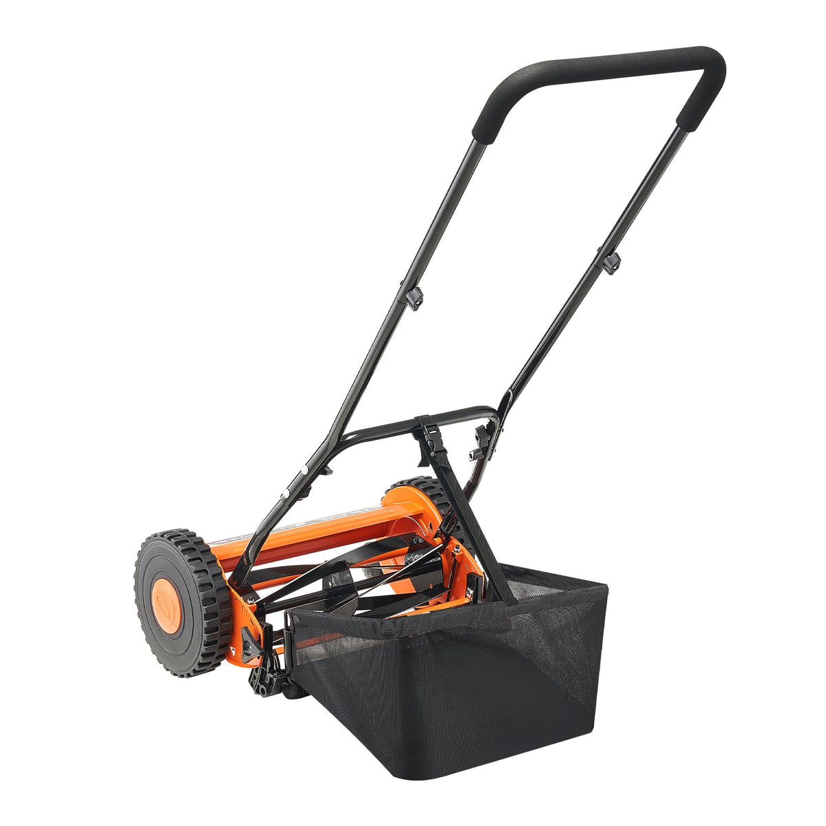 Push Reel Lawn Mower 35cm 5 Blades Manual 15-45mm Adjustable Grass Catcher