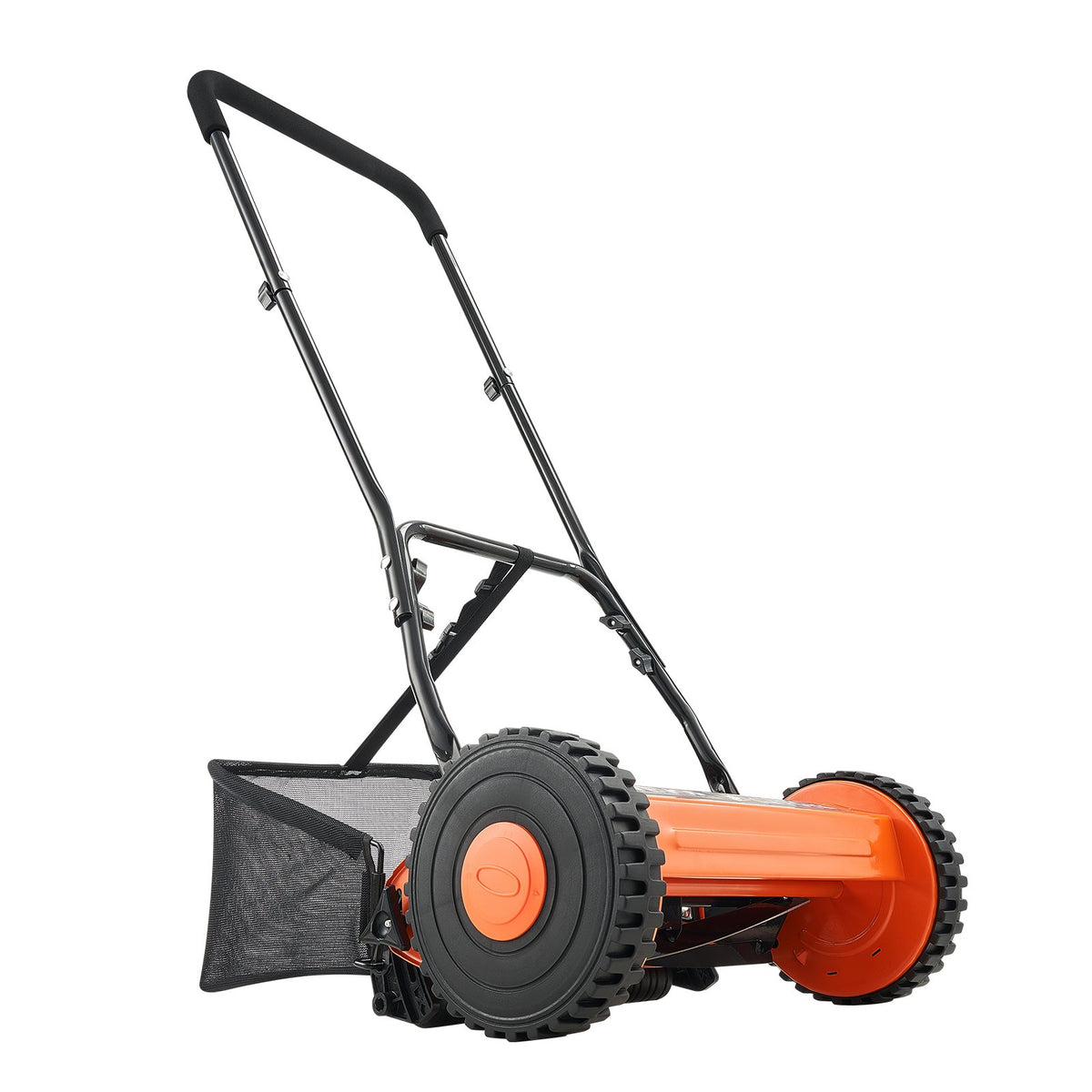 Push Reel Lawn Mower 35cm 5 Blades Manual 15-45mm Adjustable Grass Catcher