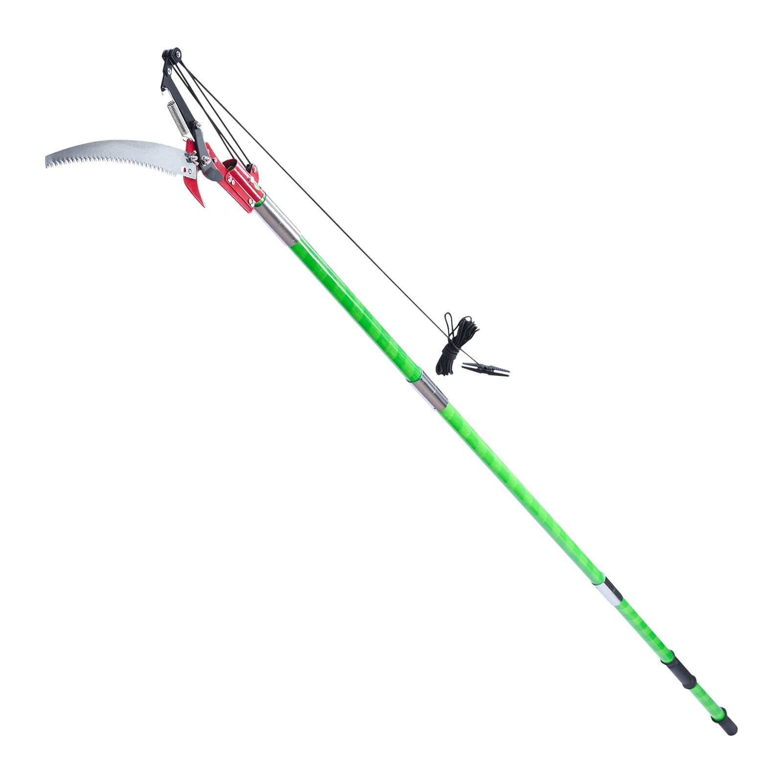 Manual Pole Saw 118-809.3cm Extendable Tree Pruner Scissors 65Mn Steel Blade