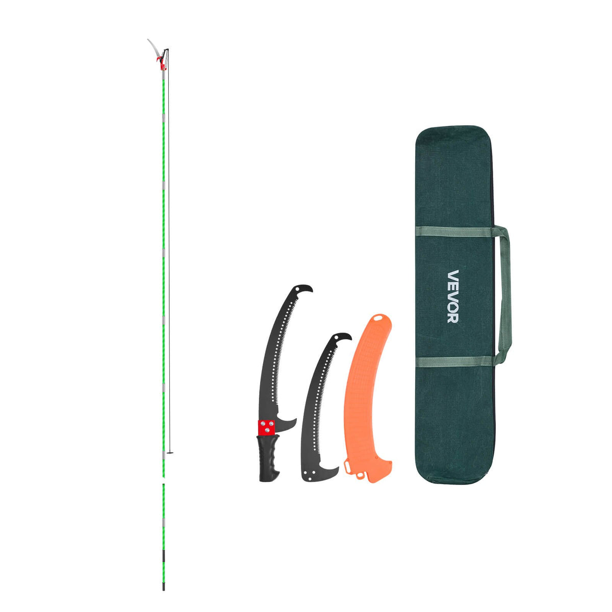 Manual Pole Saw 118-809.3cm Extendable Tree Pruner Scissors 65Mn Steel Blade