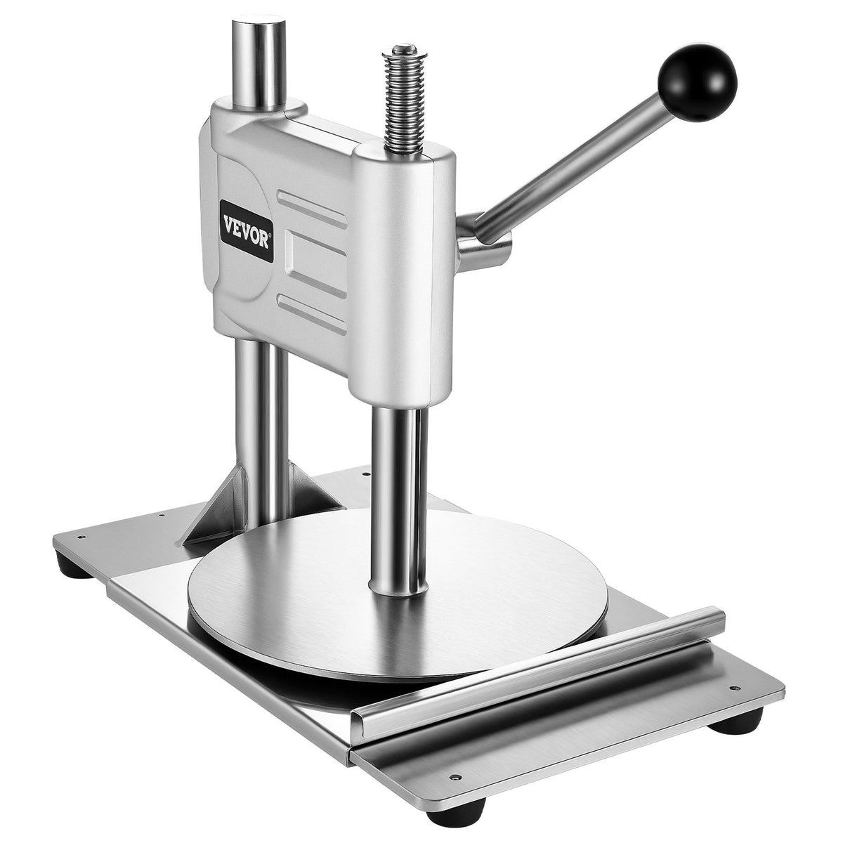 Manual Pizza Dough Press Machine 9.5 Inch Stainless Steel Pastry and Bread Maker
