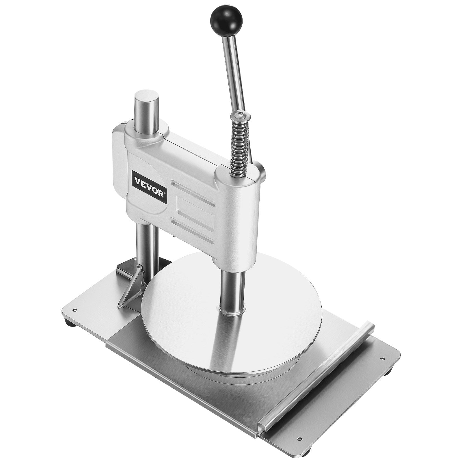 Manual Pizza Dough Press Machine 9.5 Inch Stainless Steel Pastry and Bread Maker