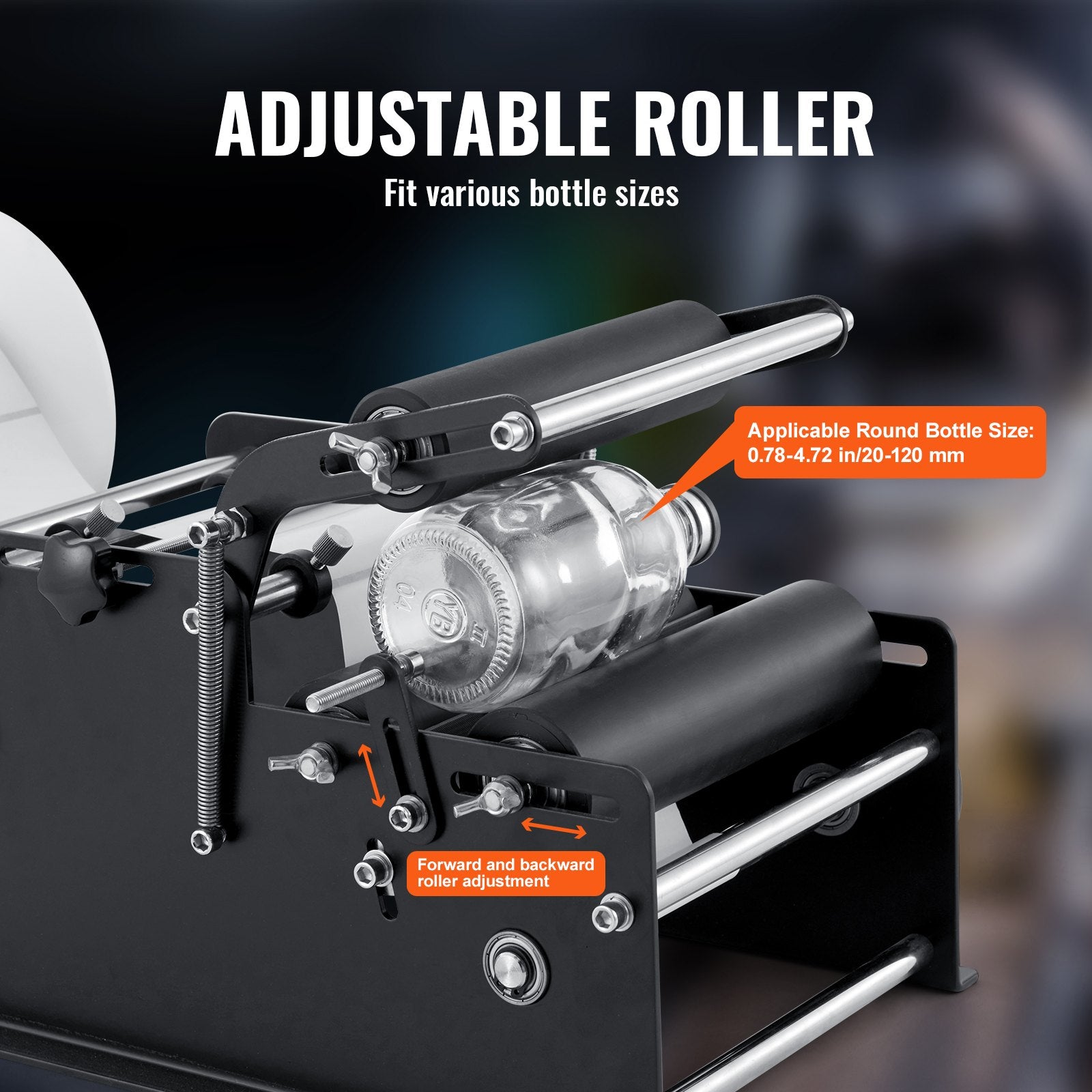 Round Bottle Labeling Machine with Adjustable Label Applicator