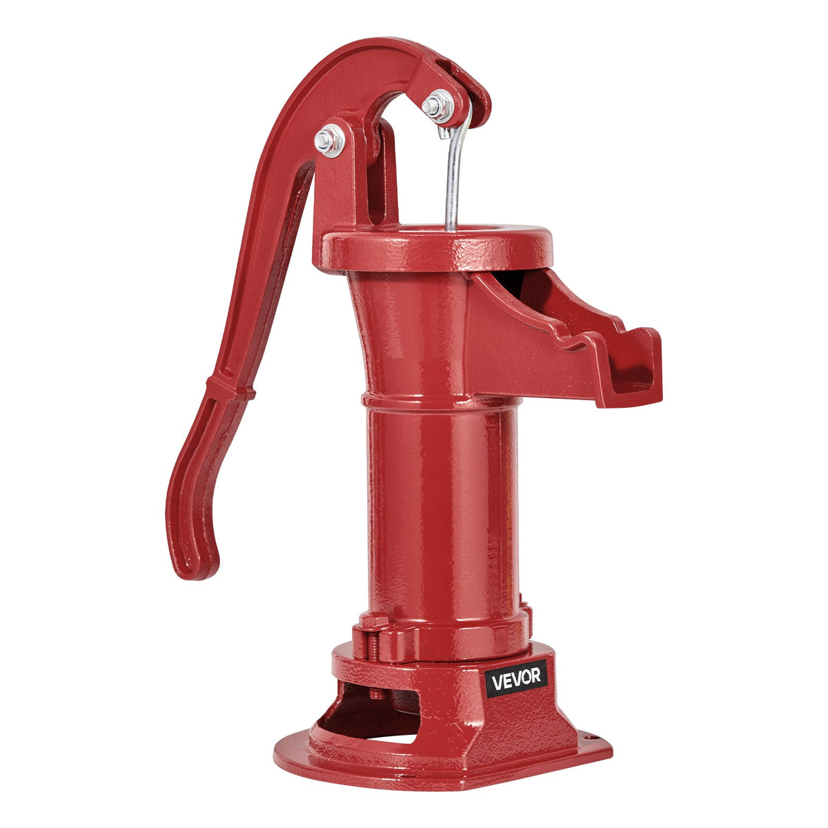 Hand Pitcher Pump Cast Iron 25ft Lift Manual Water Pump 1-1/4in Outdoor Red