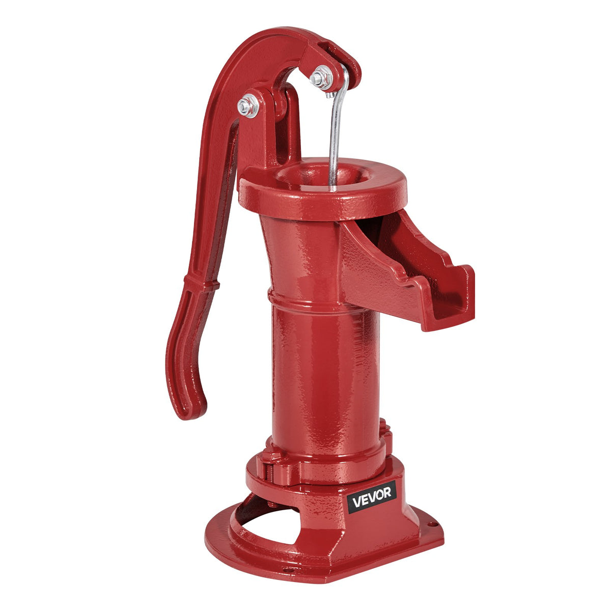 Hand Pitcher Pump Cast Iron 25ft Lift Manual Water Pump 1-1/4in Outdoor Red
