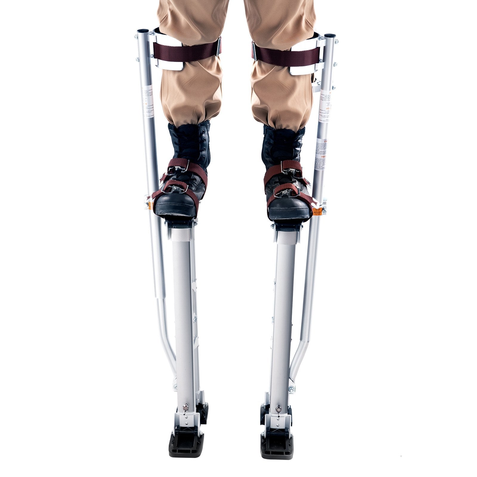 Adjustable Aluminum Drywall Stilts 24-40 inch with Knee Pads Silver