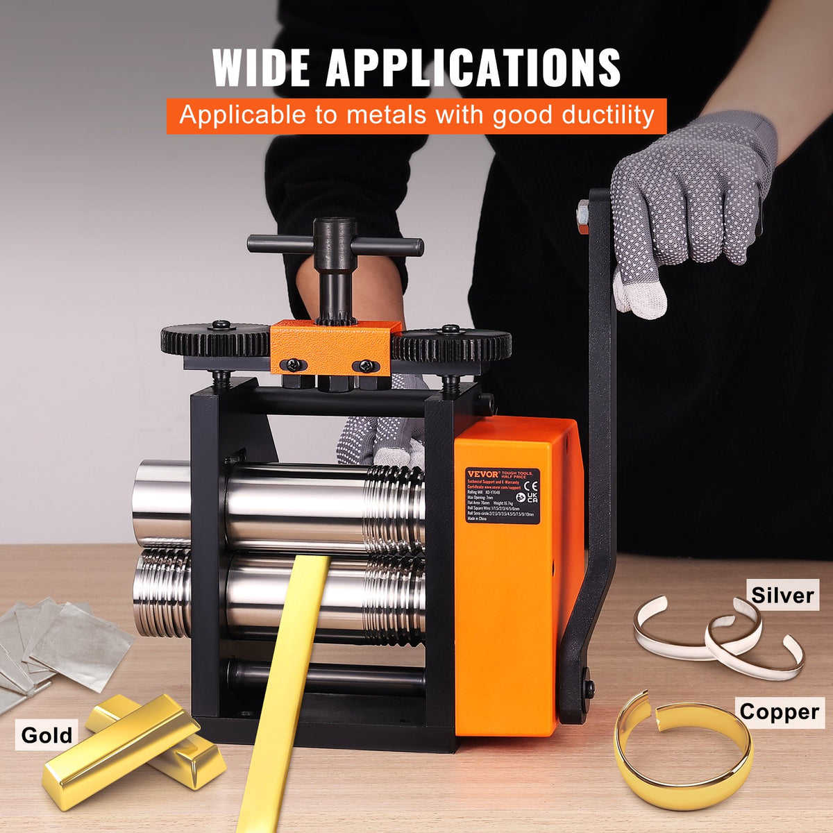 Rolling Mill 2.95"/75mm 3-in-1 Jewelry Machine 1:2 Gear Ratio