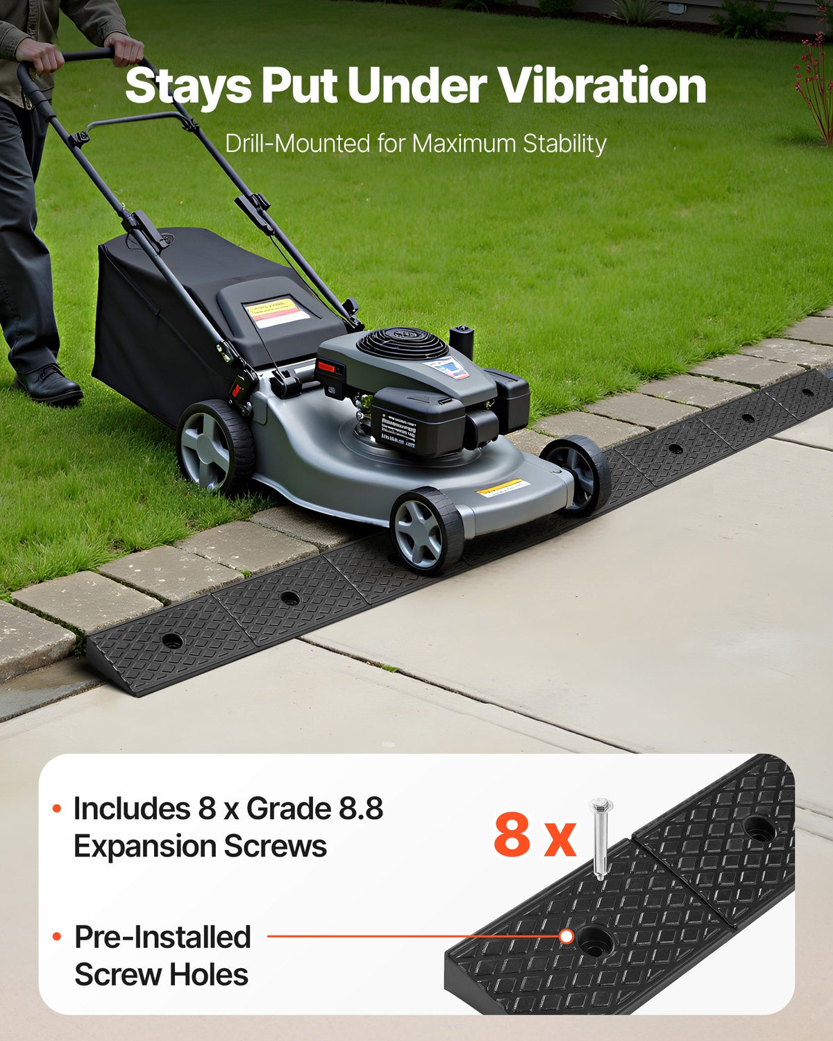 Rubber Curb Ramp 2Pack 15 Ton 50.8mm Rise Heavy Duty Drainage Wheelchair Car