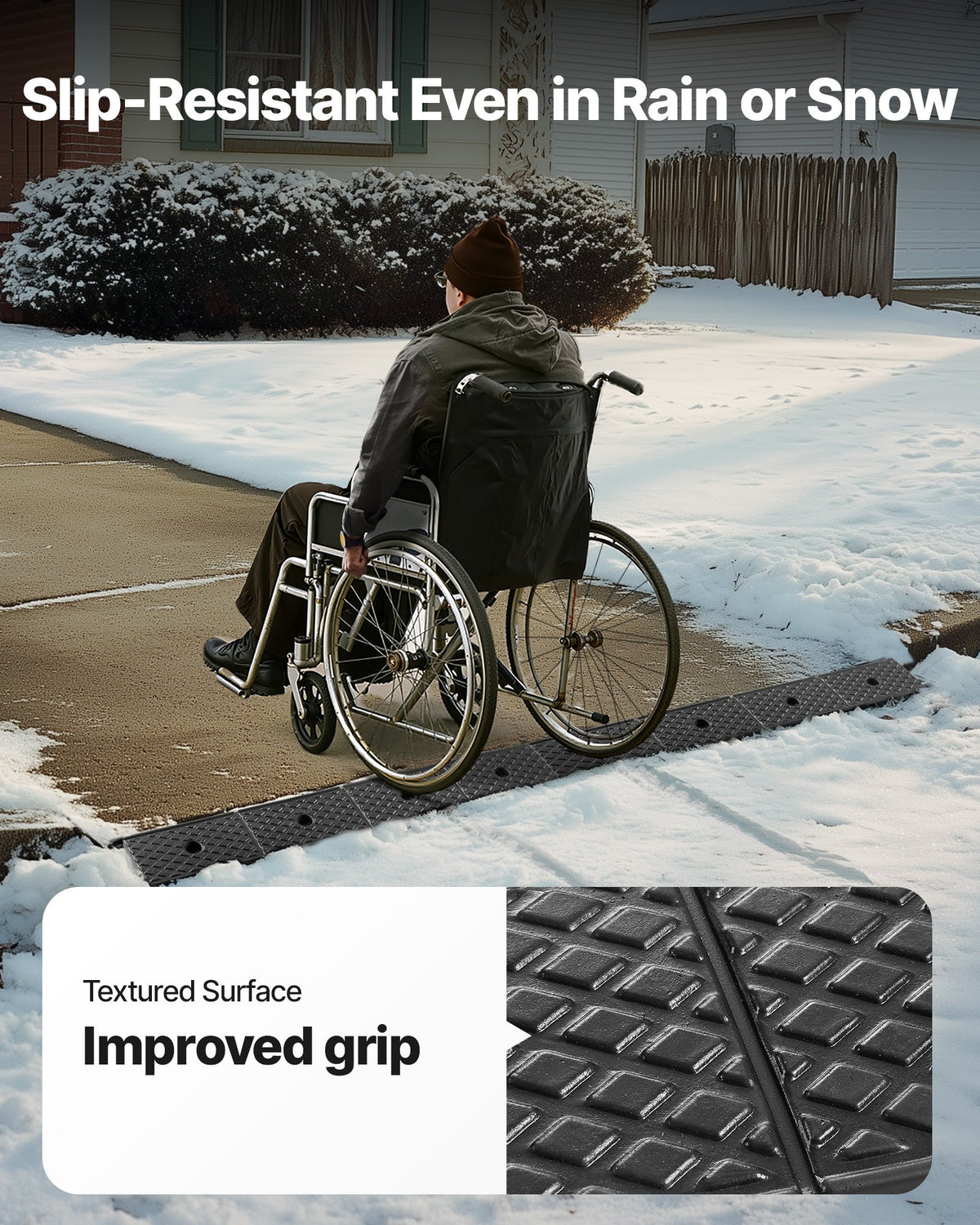 Rubber Curb Ramp 2Pack 15 Ton 50.8mm Rise Heavy Duty Drainage Wheelchair Car