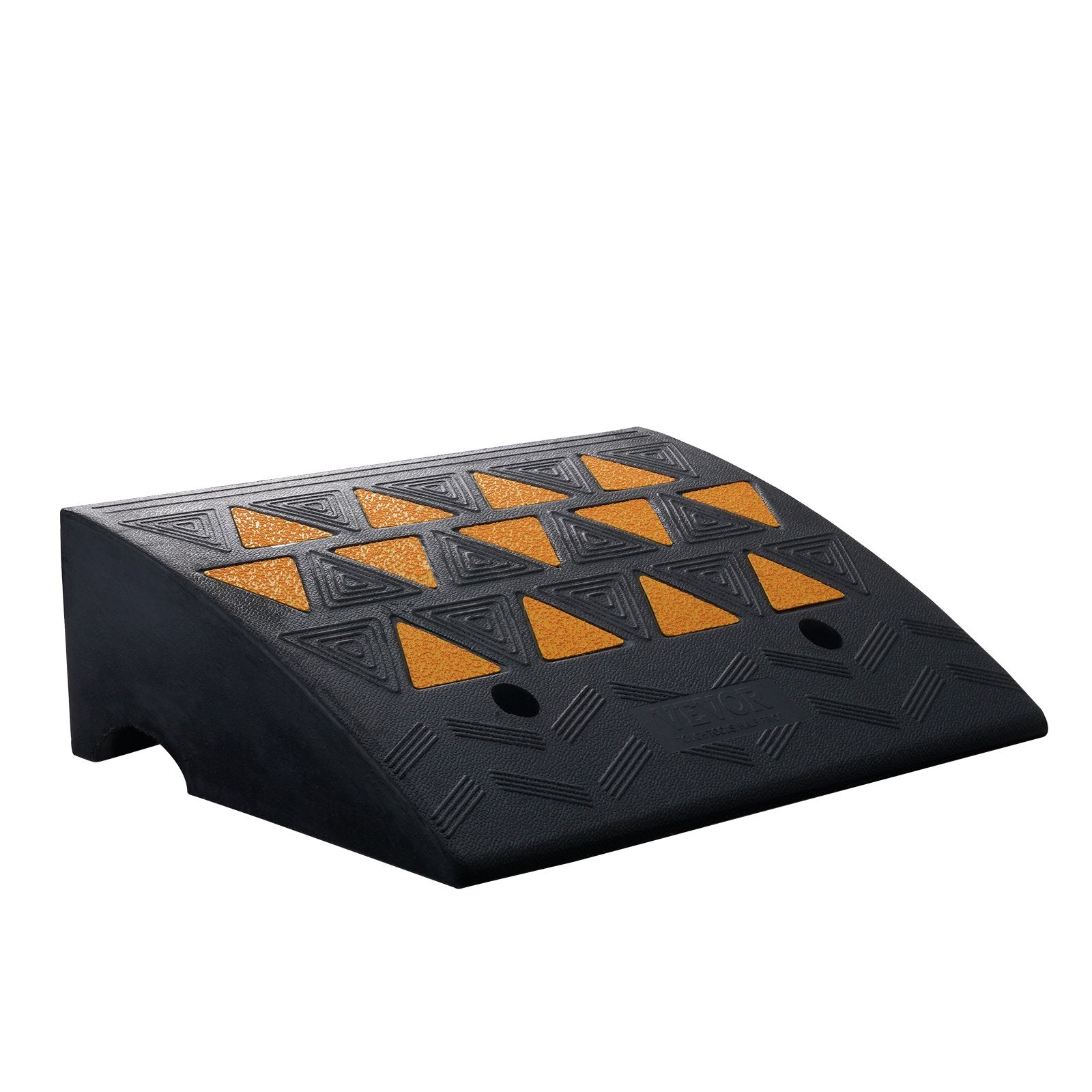 Rubber Curb Ramp 15.2cm Rise 37x49.1cm Heavy-Duty 15T Driveway Ramp for Vehicles