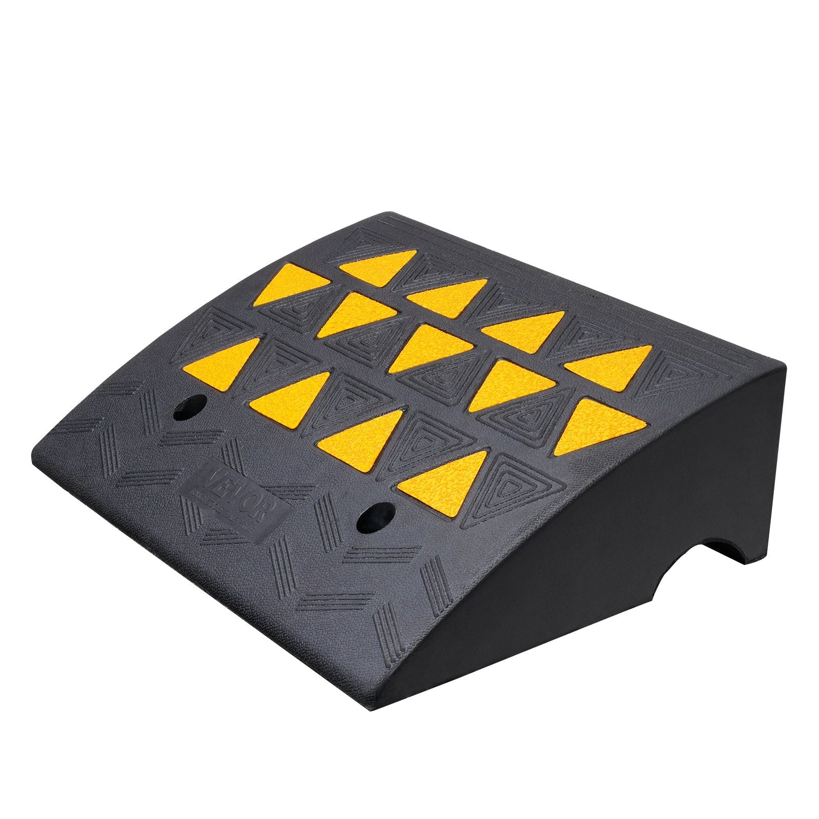 Rubber Curb Ramp 15.2cm Rise 37x49.1cm Heavy-Duty 15T Driveway Ramp for Vehicles
