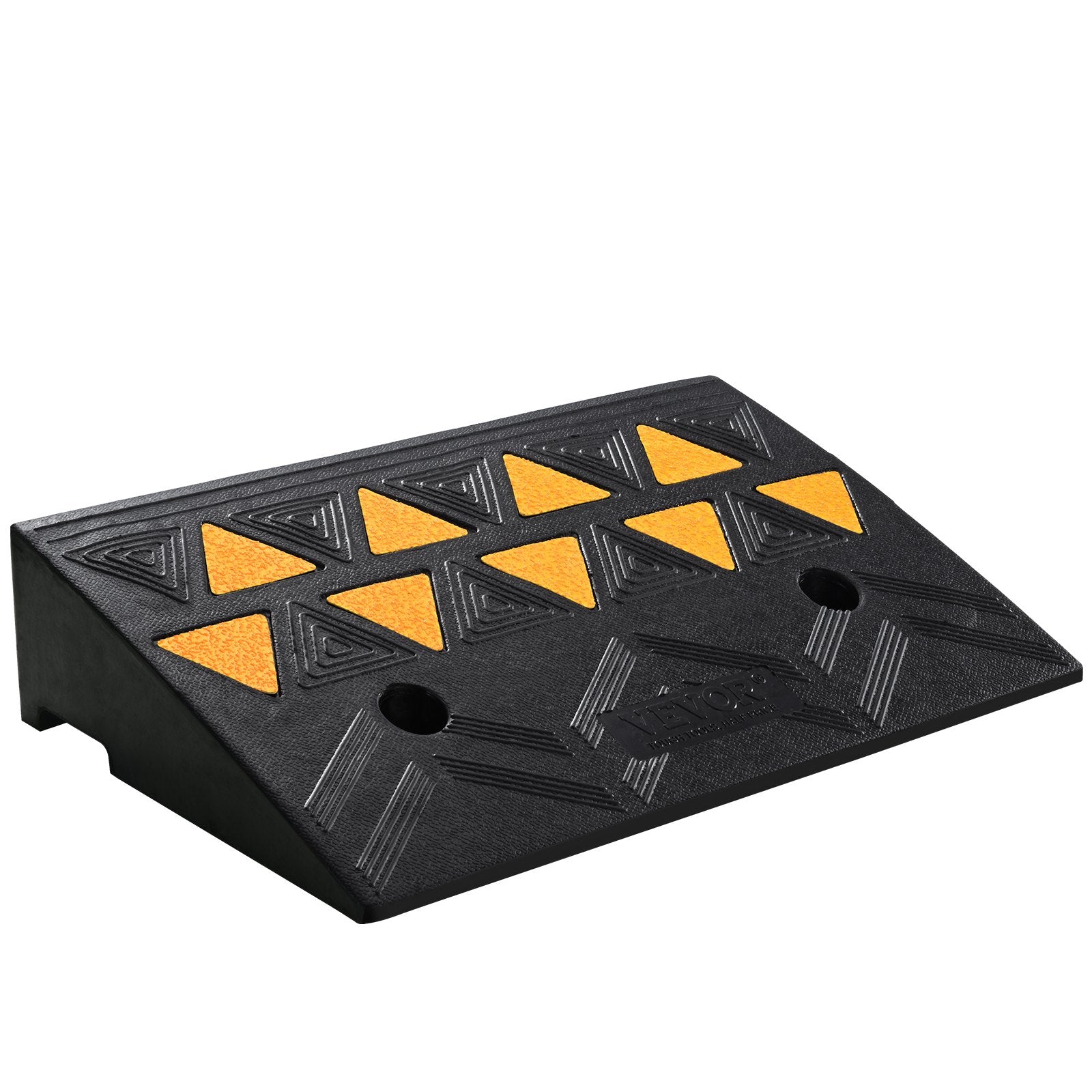 Rubber Curb Ramp 10.8cm Rise 30x50cm Heavy-Duty 15T Driveway Ramp for Vehicles