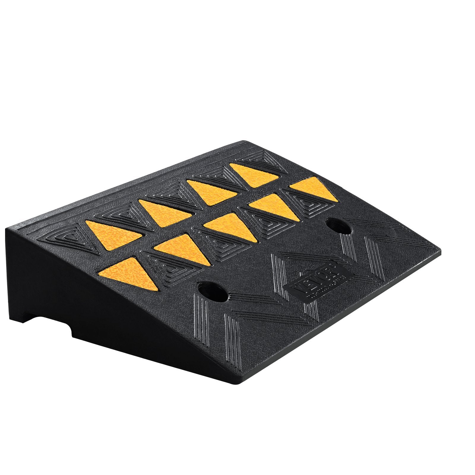 Rubber Curb Ramp 10.8cm Rise 30x50cm Heavy-Duty 15T Driveway Ramp for Vehicles