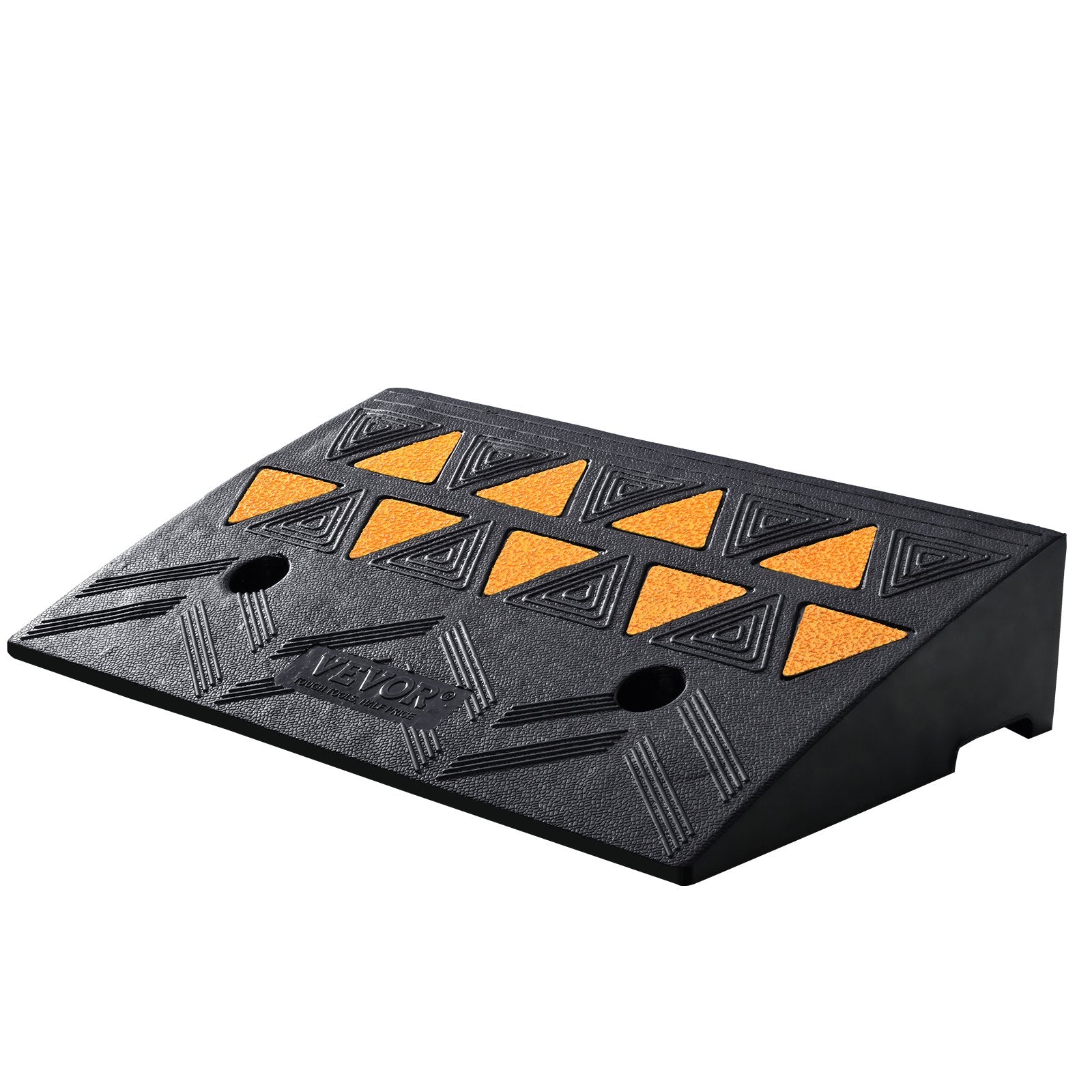 Rubber Curb Ramp 10.8cm Rise 30x50cm Heavy-Duty 15T Driveway Ramp for Vehicles