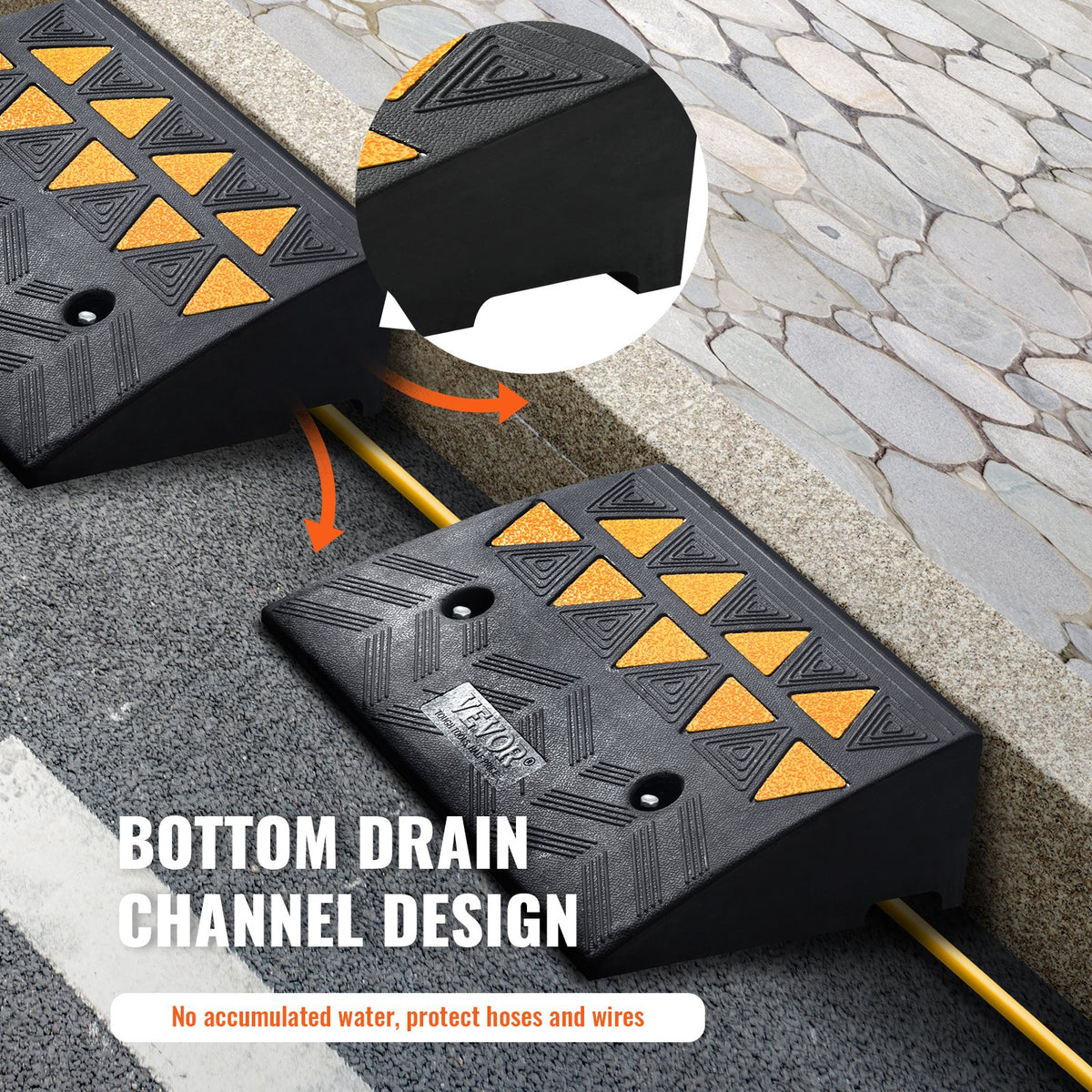 Rubber Curb Ramp 2 Pack 12.7cm Rise Heavy-Duty 15 Ton Load Driveway Ramps