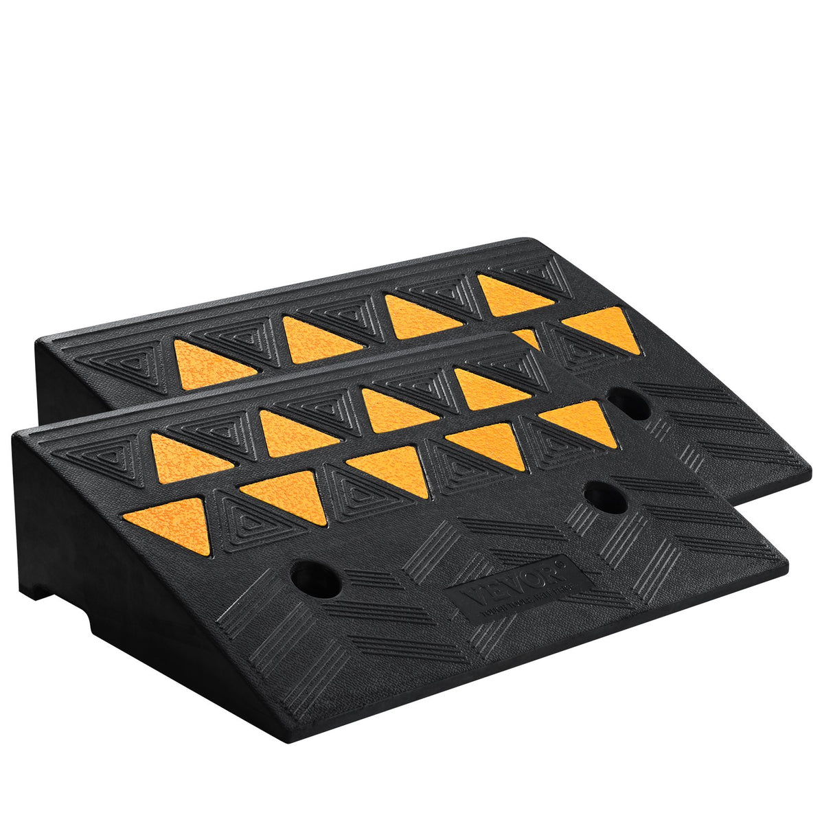 Rubber Curb Ramp 2 Pack 12.7cm Rise Heavy-Duty 15 Ton Load Driveway Ramps