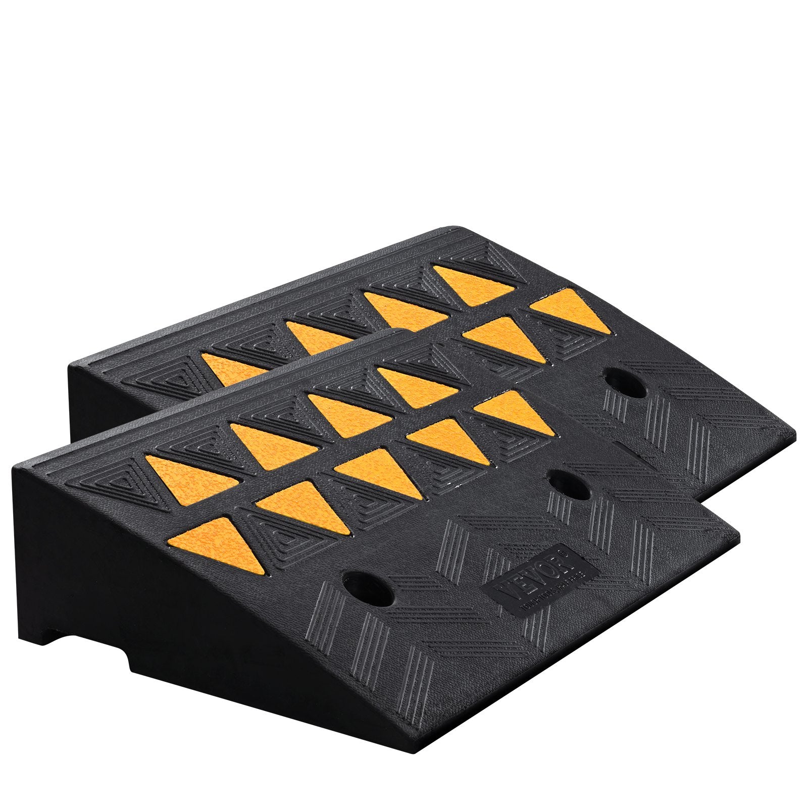 Rubber Curb Ramp 2 Pack 12.7cm Rise Heavy-Duty 15 Ton Load Driveway Ramps