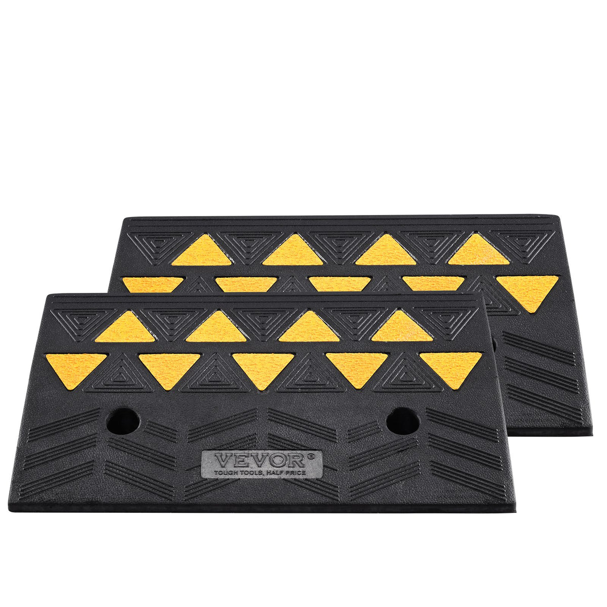 Rubber Curb Ramp 2 Pack 12.7cm Rise Heavy-Duty 15 Ton Load Driveway Ramps