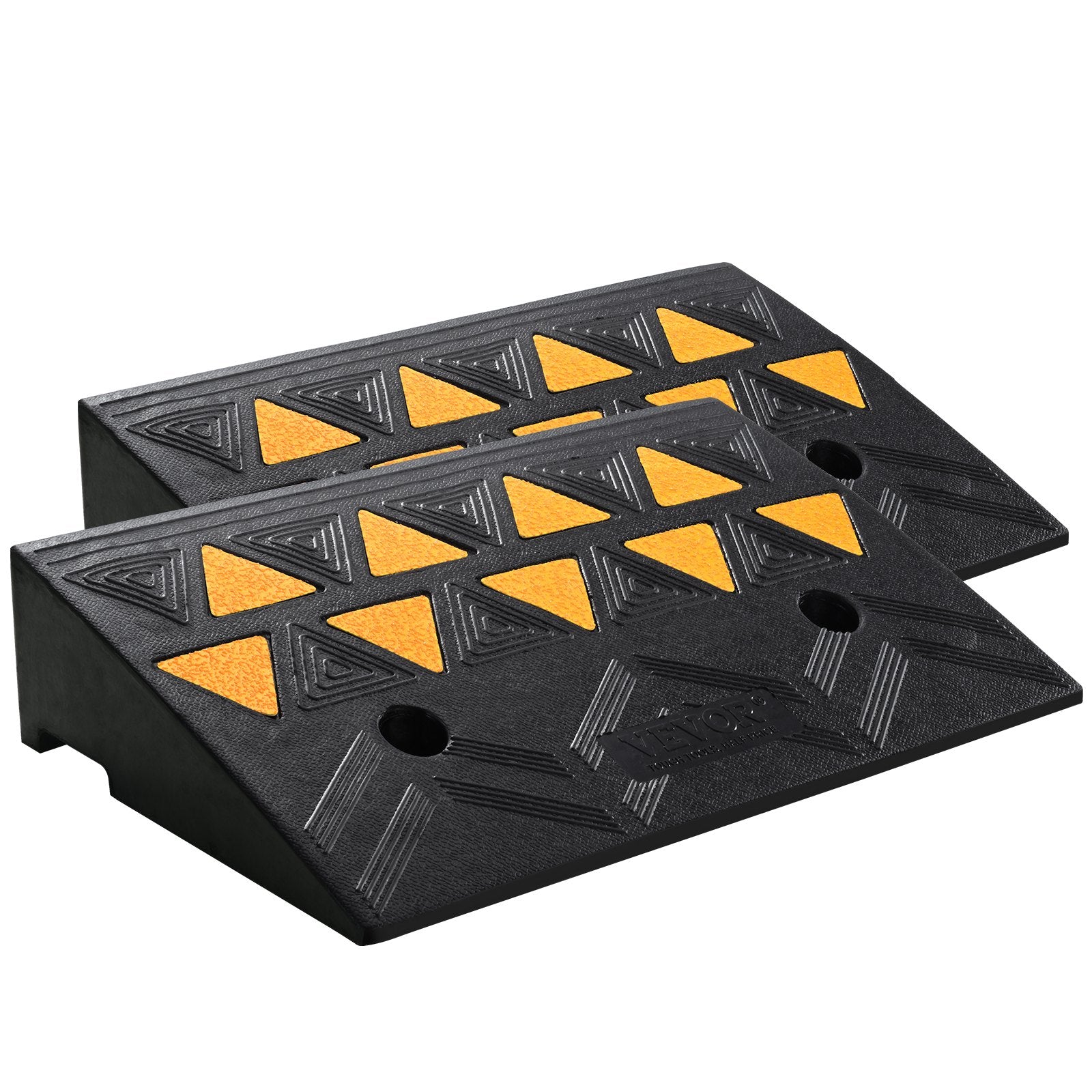Rubber Curb Ramp 2 Pack 11cm Rise Heavy-Duty 15 Ton Driveway Ramps for Vehicles