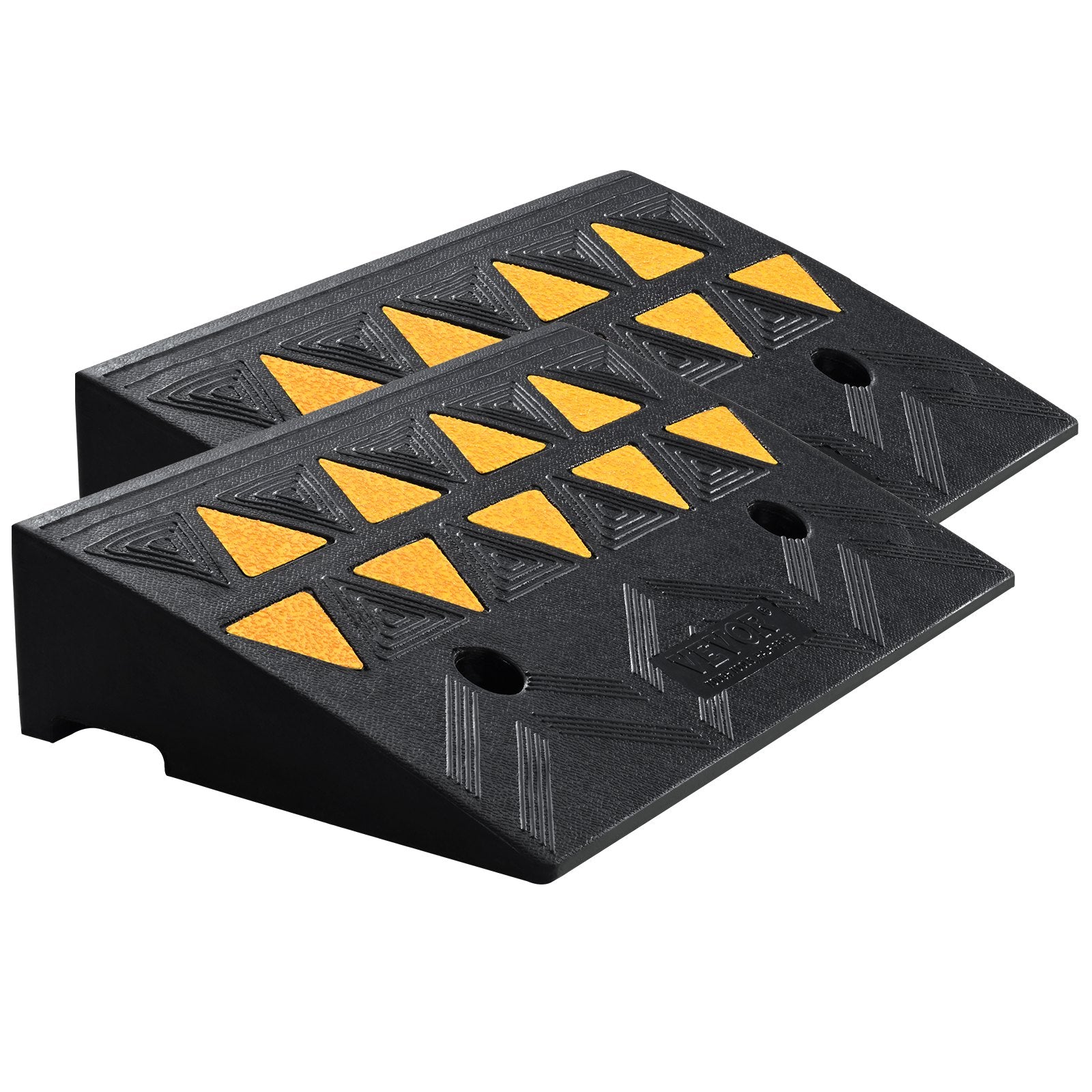 Rubber Curb Ramp 2 Pack 11cm Rise Heavy-Duty 15 Ton Driveway Ramps for Vehicles