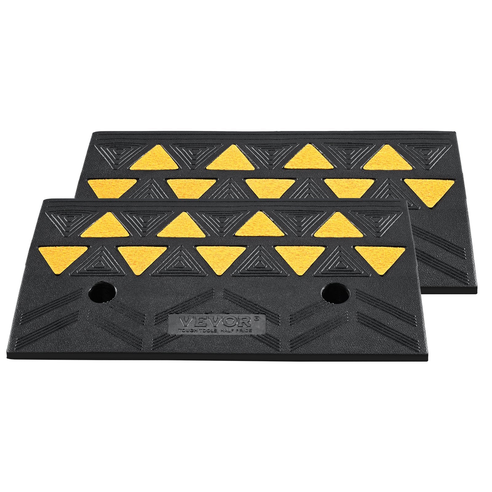 Rubber Curb Ramp 2 Pack 11cm Rise Heavy-Duty 15 Ton Driveway Ramps for Vehicles