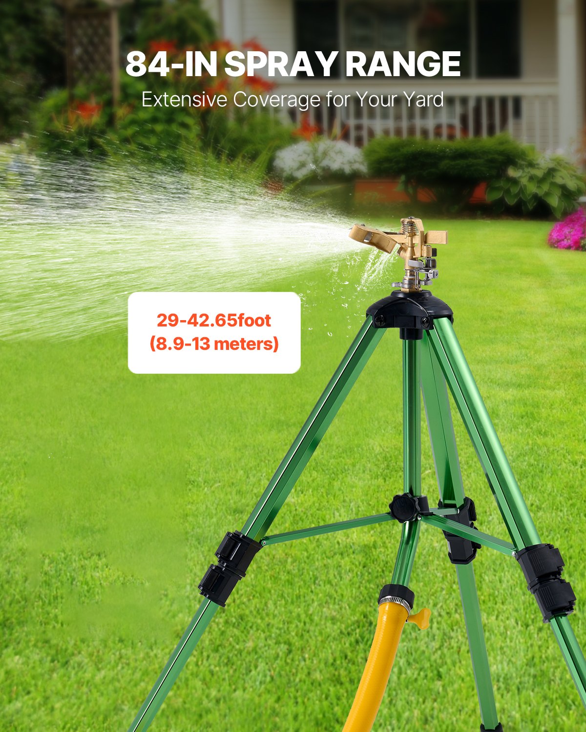 2 Pack Impact Tripod Sprinkler with Adjustable Height Lawn Irrigation System