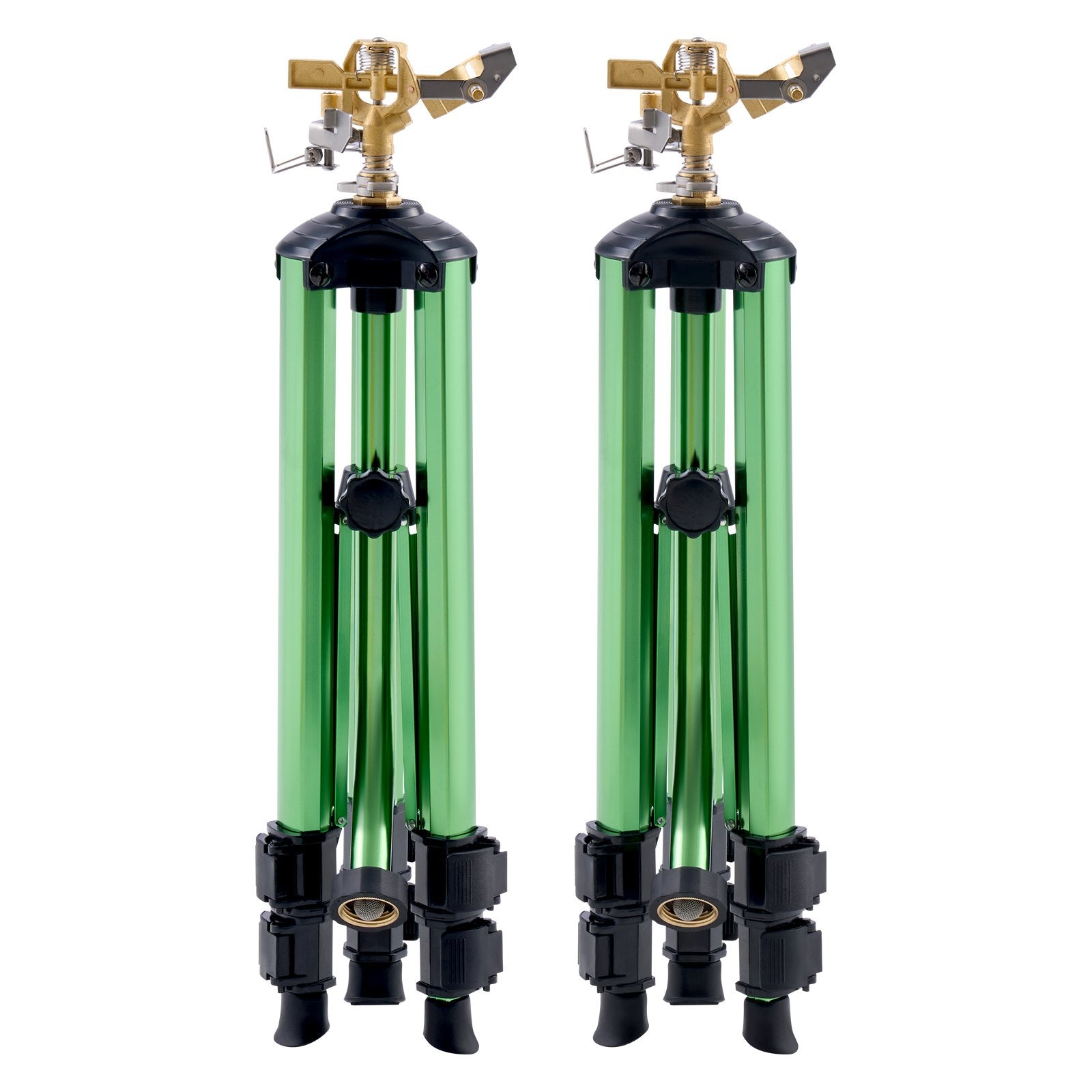 2 Pack Impact Tripod Sprinkler with Adjustable Height Lawn Irrigation System