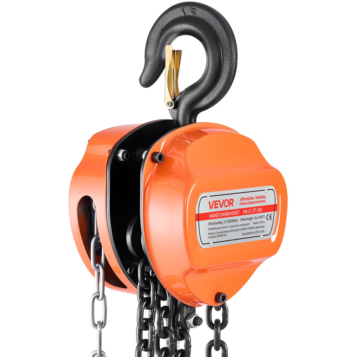 Hand Chain Hoist 3 Ton Manual G80 Chain Block 3m Lift Heavy-Duty Pulley