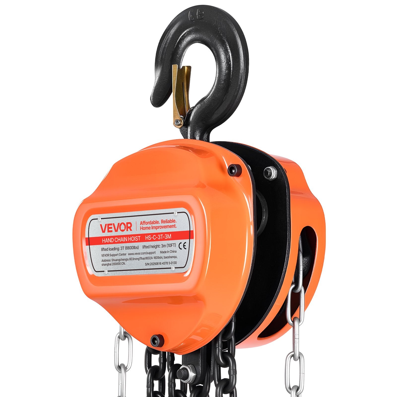 Hand Chain Hoist 3 Ton Manual G80 Chain Block 3m Lift Heavy-Duty Pulley
