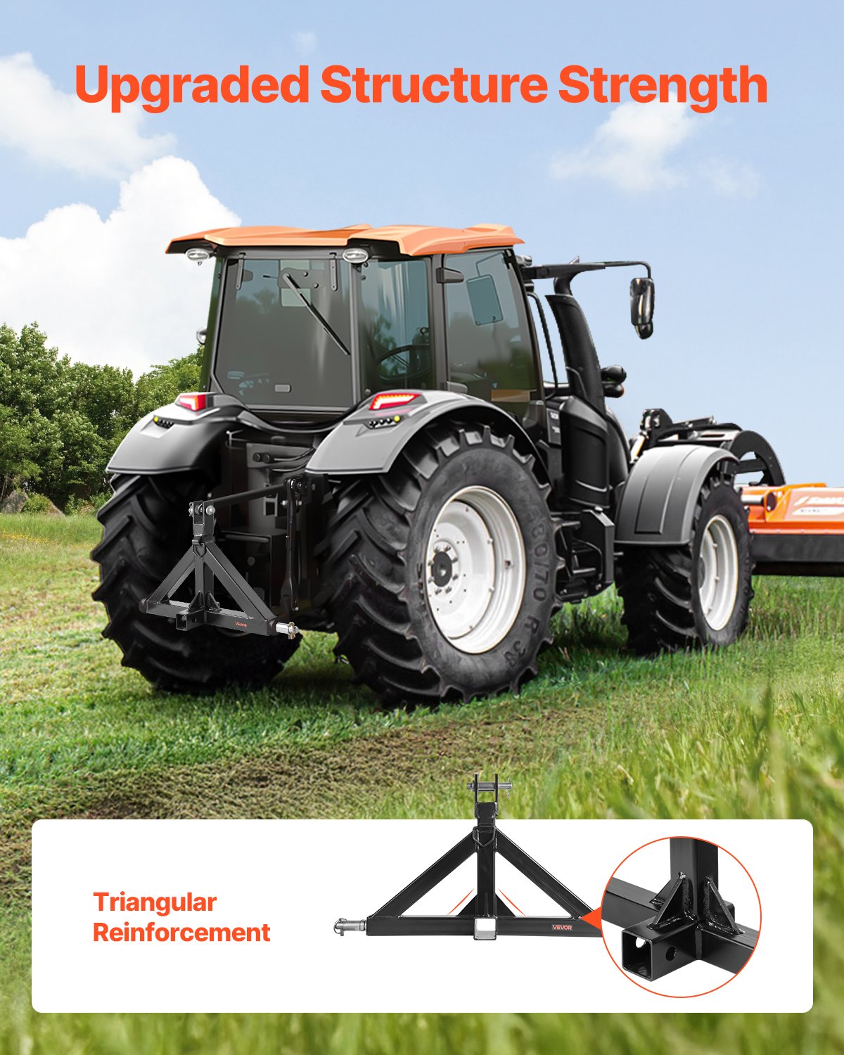 3 Point Hitch Receiver 2" Quick Hitch 3000lbs Heavy Duty Tractor Tow Adapter