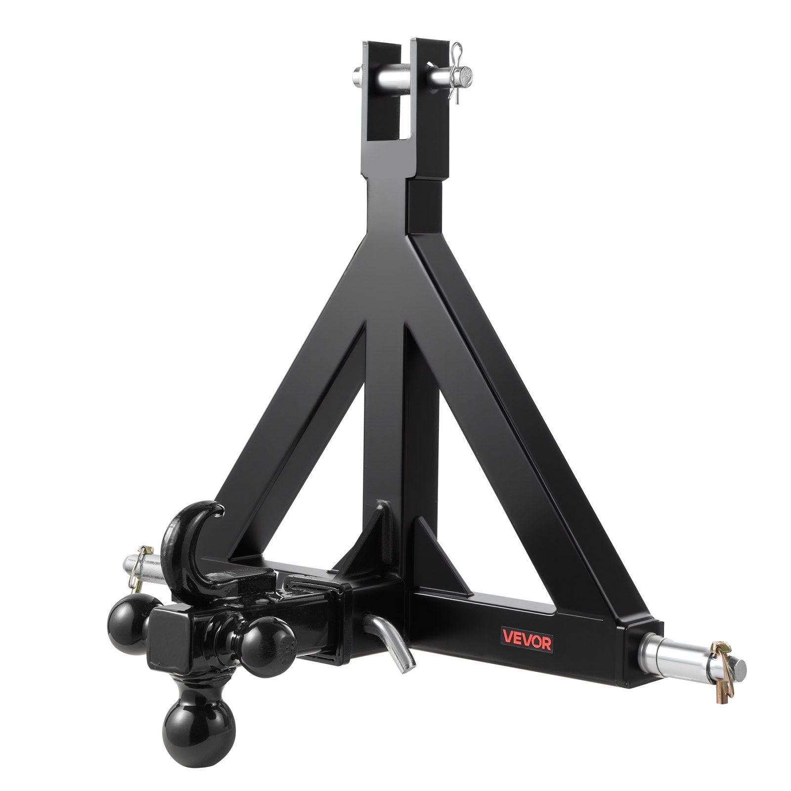 3 Point Trailer Hitch with 2 in Receiver and 3 Trailer Balls